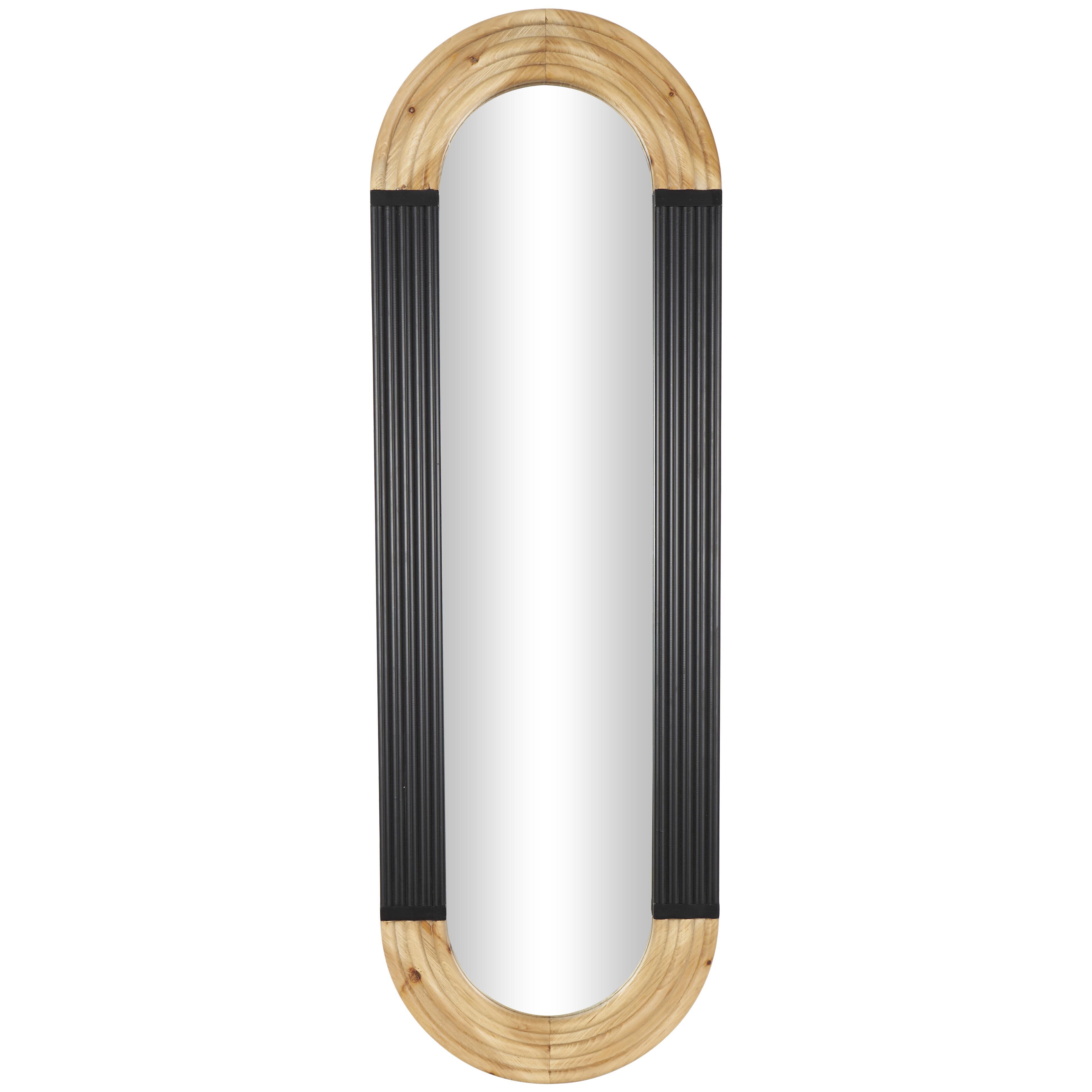 Bayberry Lane Oval Wall Mirror with Carved Frame, , large