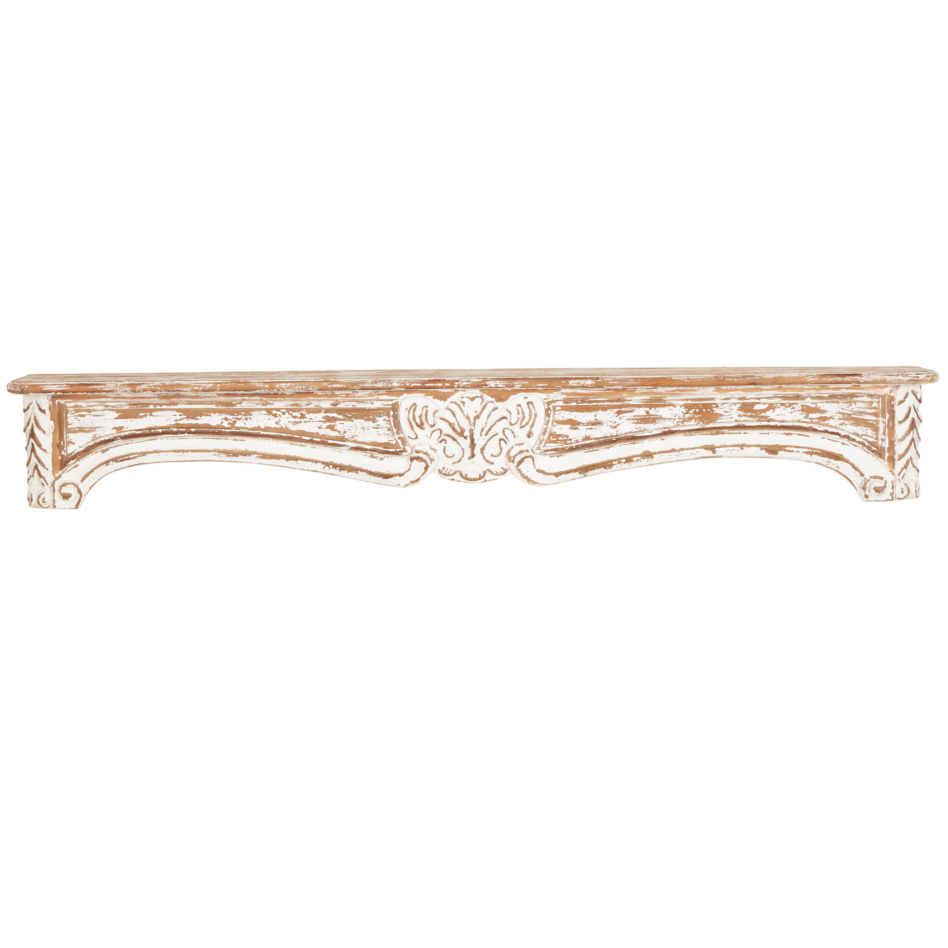 Bayberry Lane Scroll Distressed Wall Shelf, , large