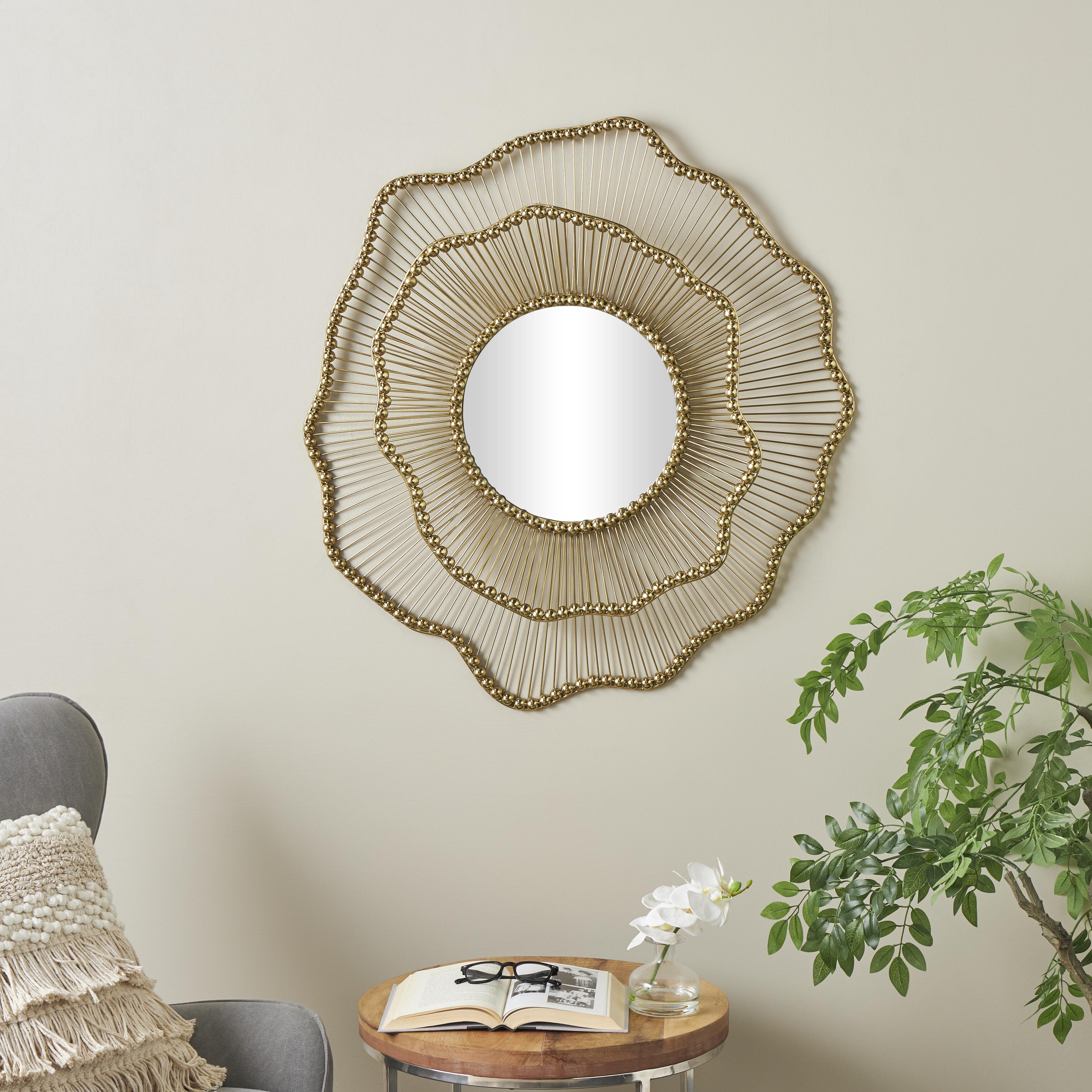 Bayberry Lane Wall Mirror with Layered Floral Frame, , rollover