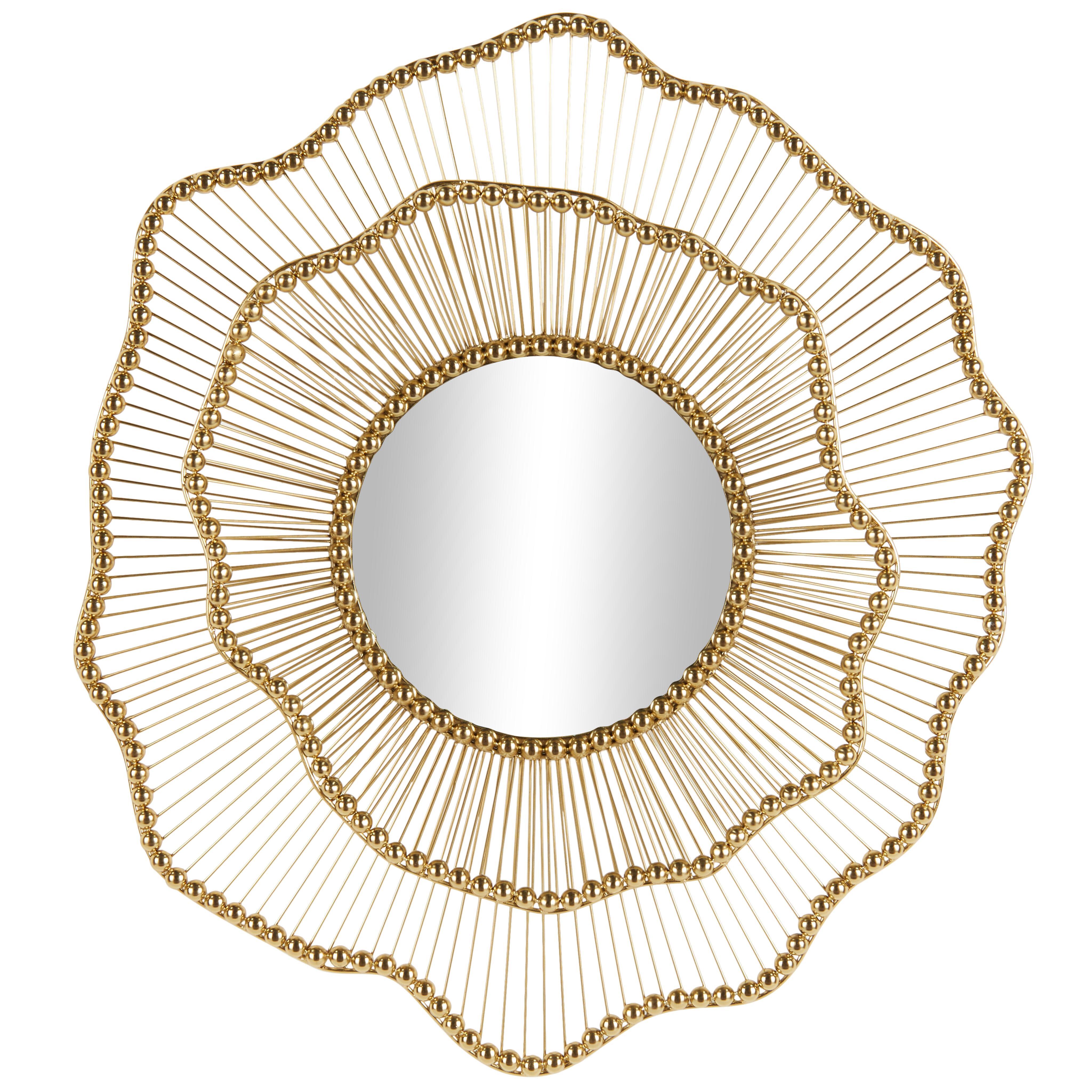 Bayberry Lane Wall Mirror with Layered Floral Frame, , large