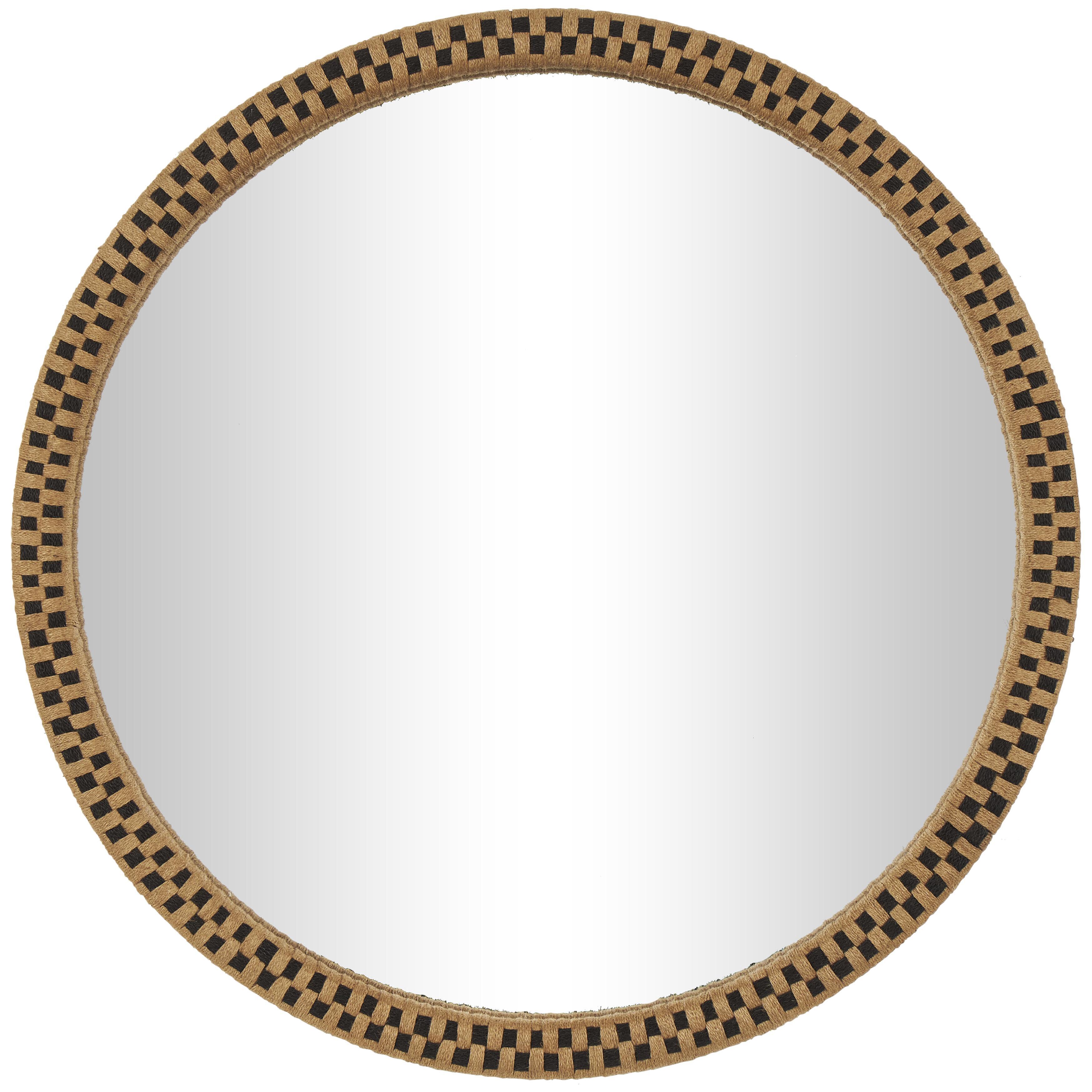 Bayberry Lane Woven Checkered Wall Mirror, , large