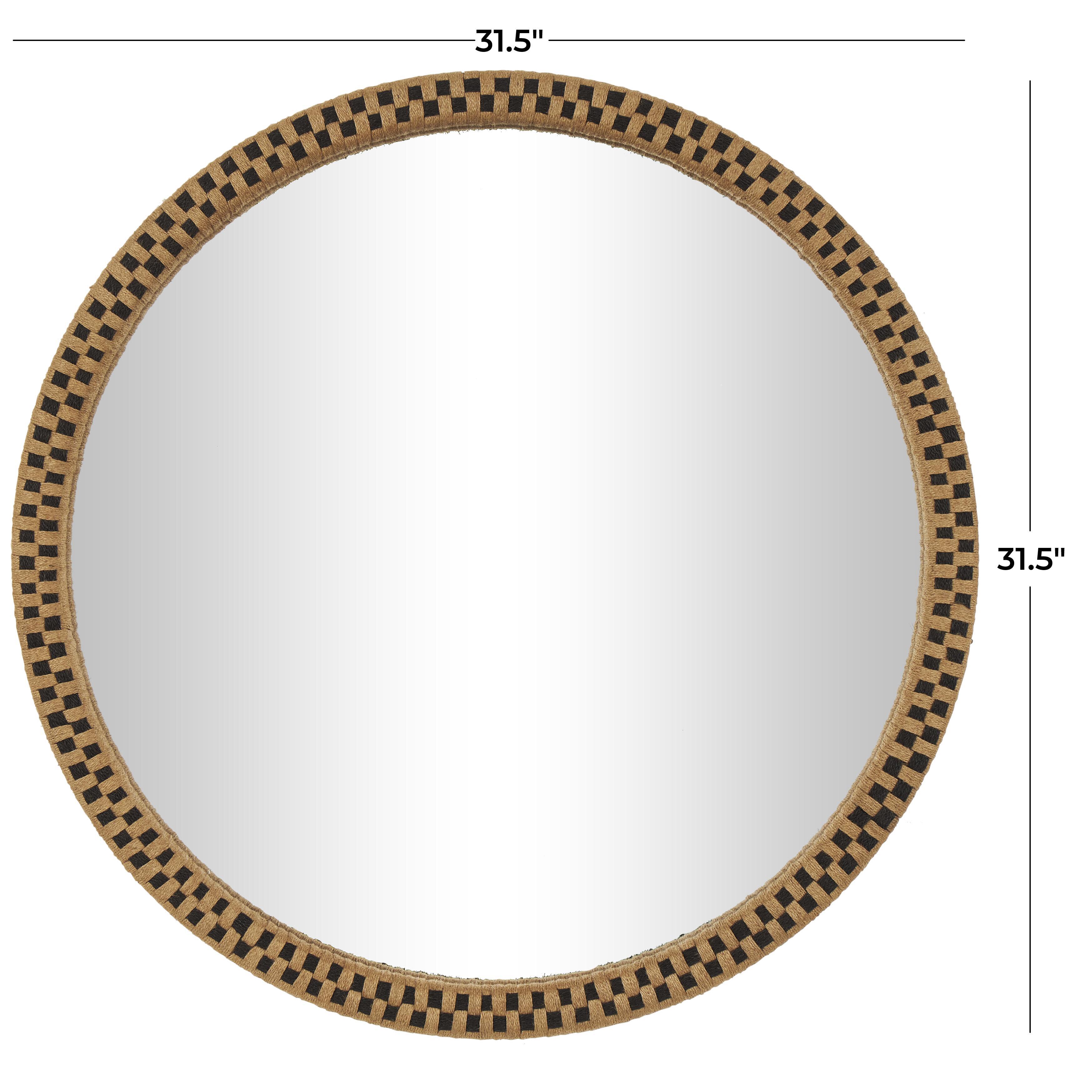 Bayberry Lane Woven Checkered Wall Mirror, , large