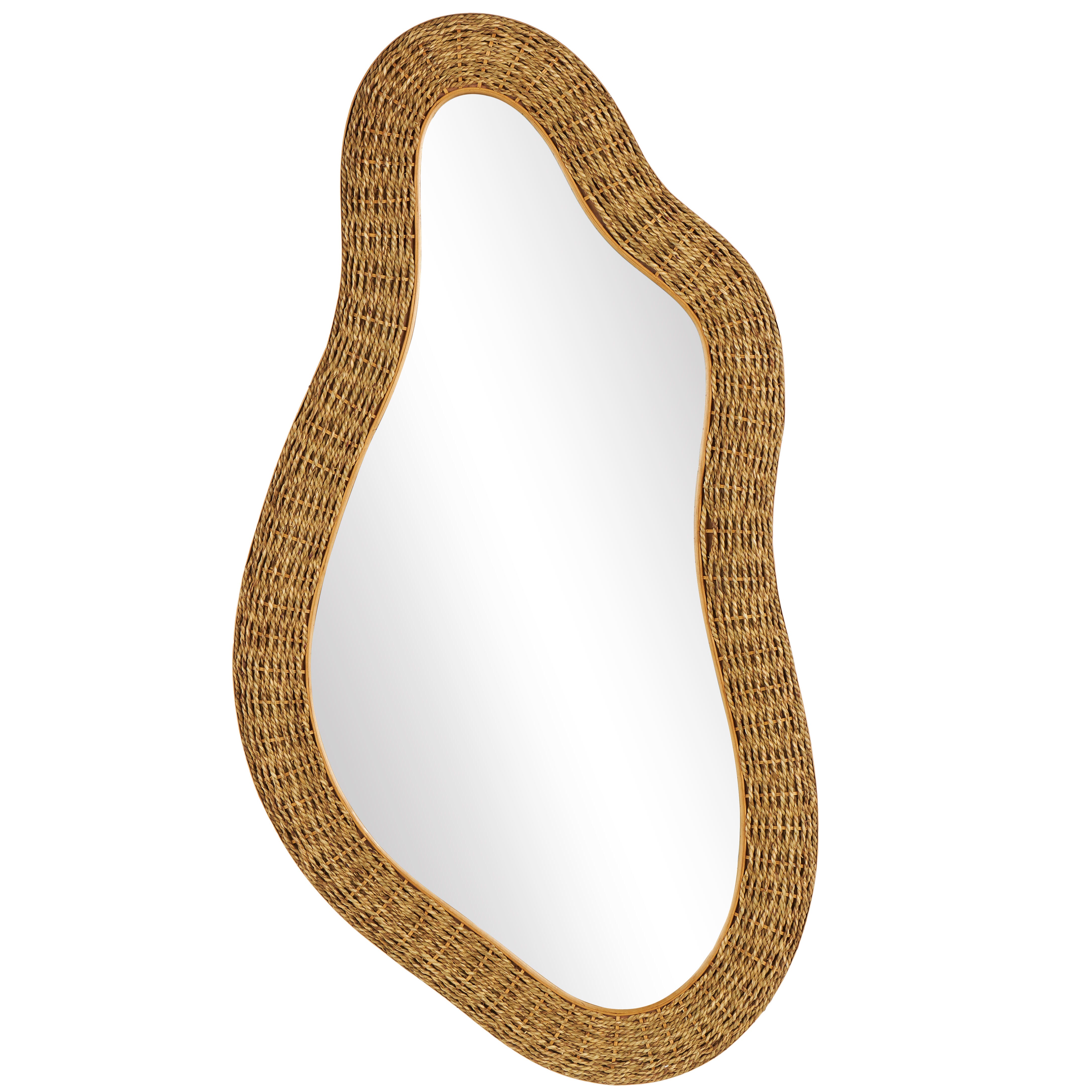 Bayberry Lane Woven Oval Wall Mirror, , large