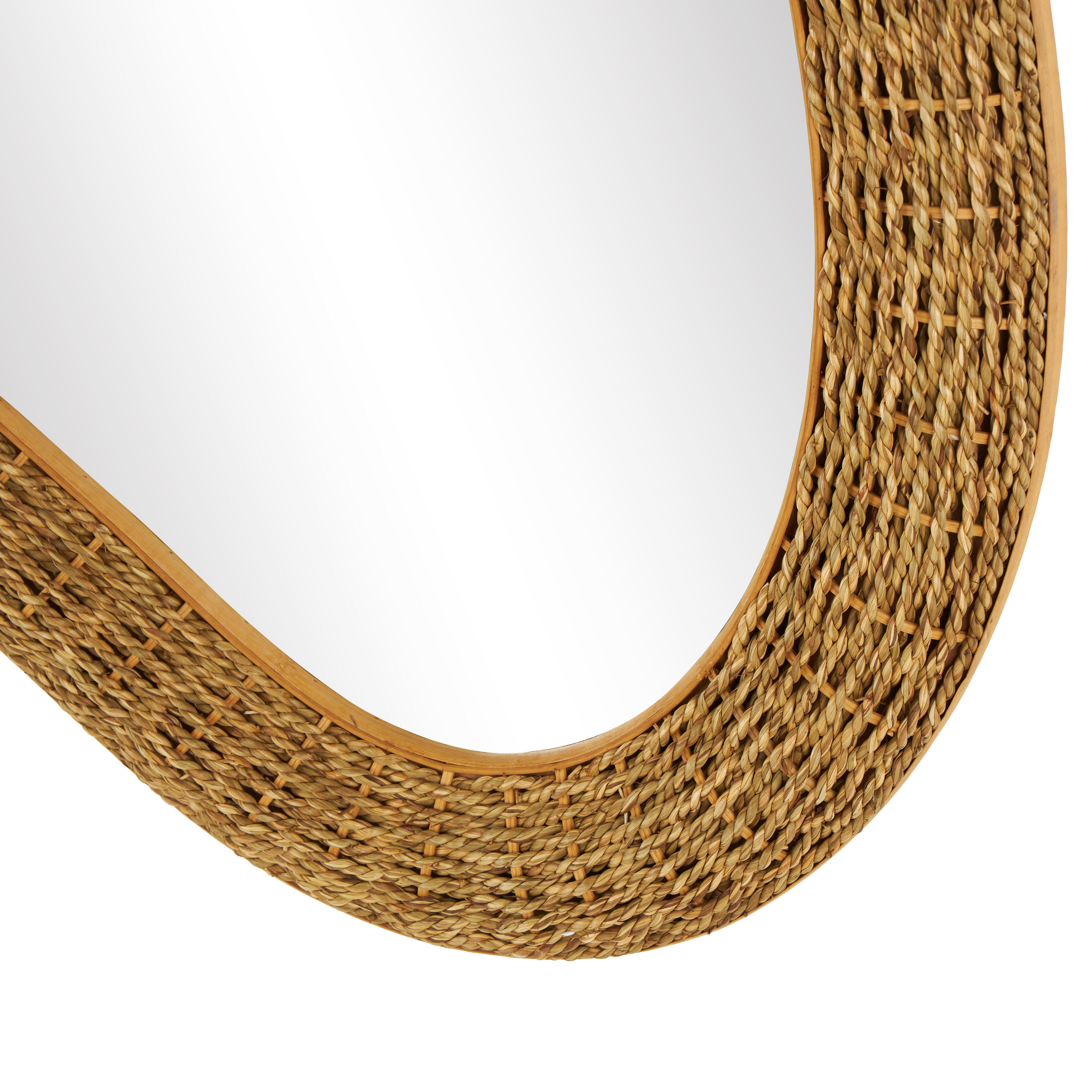 Bayberry Lane Woven Oval Wall Mirror, , large