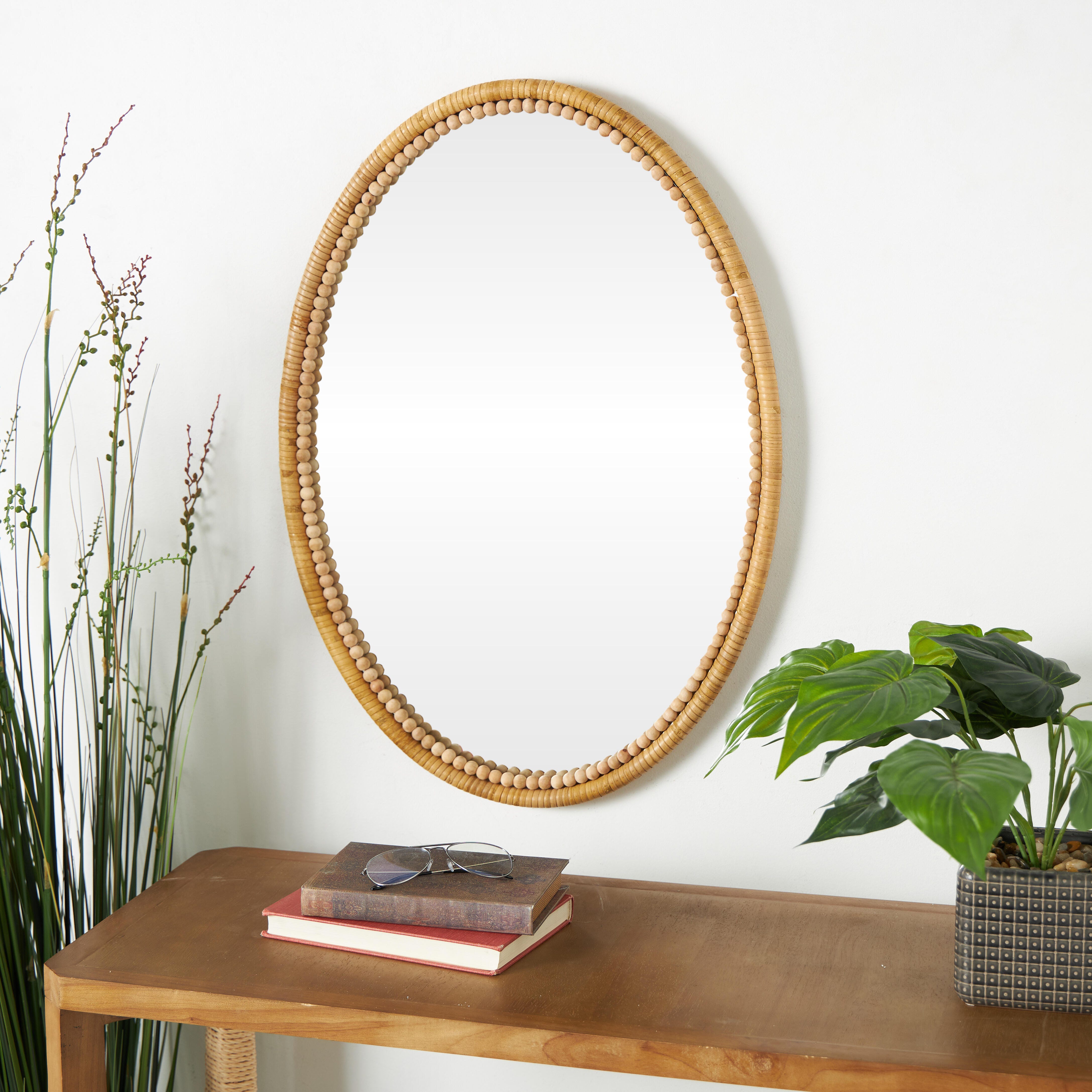 Bayberry Lane Wrapped Wall Mirror with Beaded Frame, , rollover