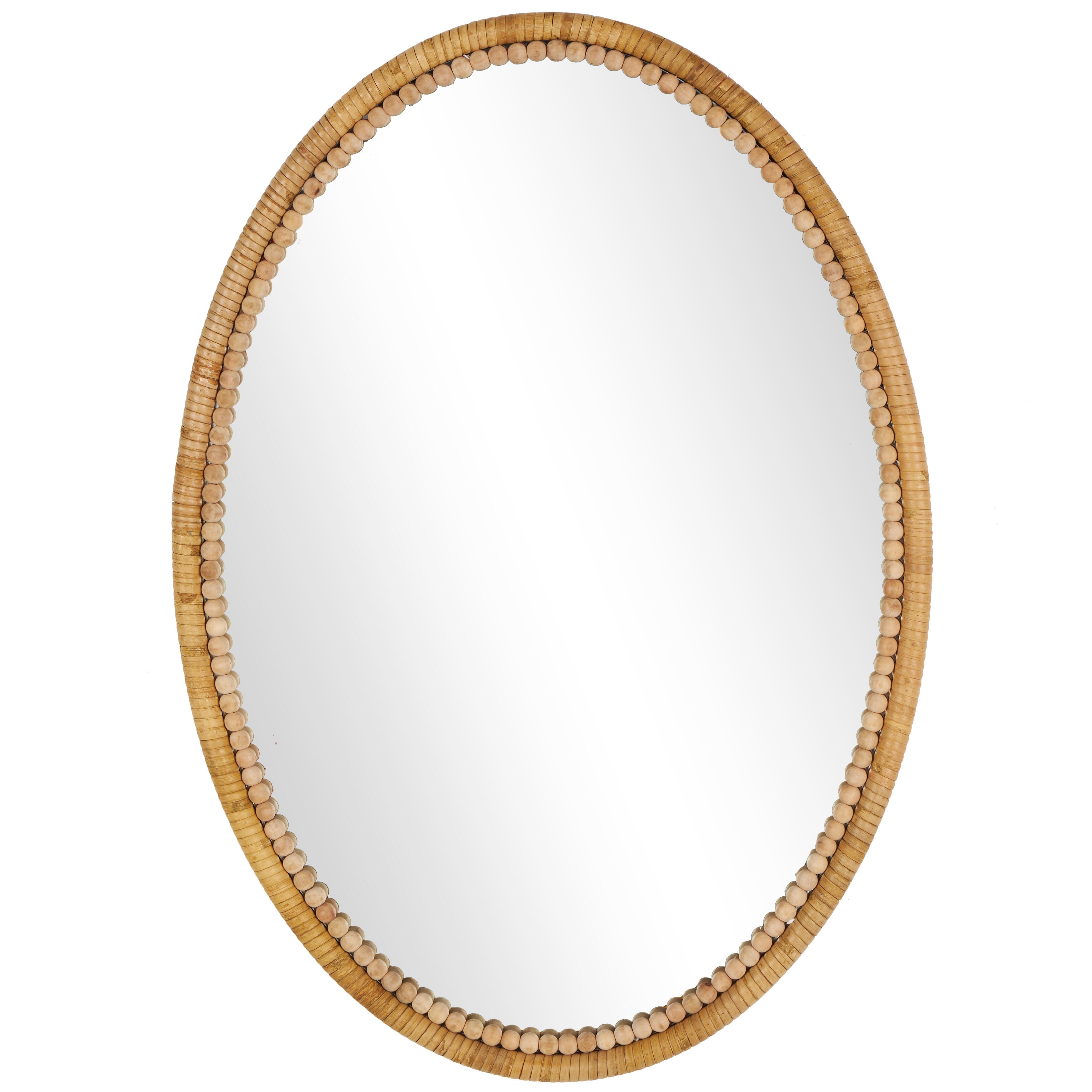 Bayberry Lane Wrapped Wall Mirror with Beaded Frame, , large