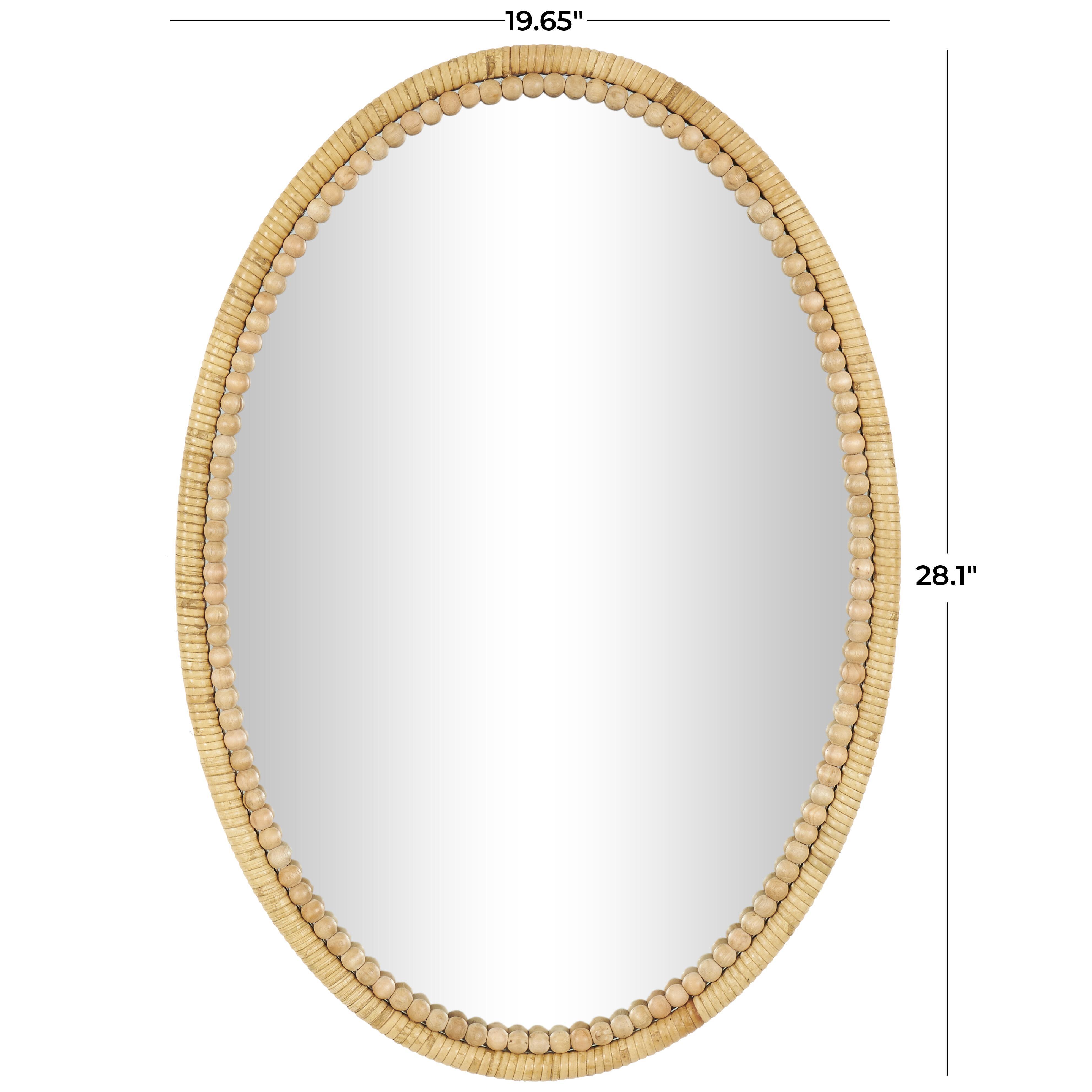 Bayberry Lane Wrapped Wall Mirror with Beaded Frame, , large