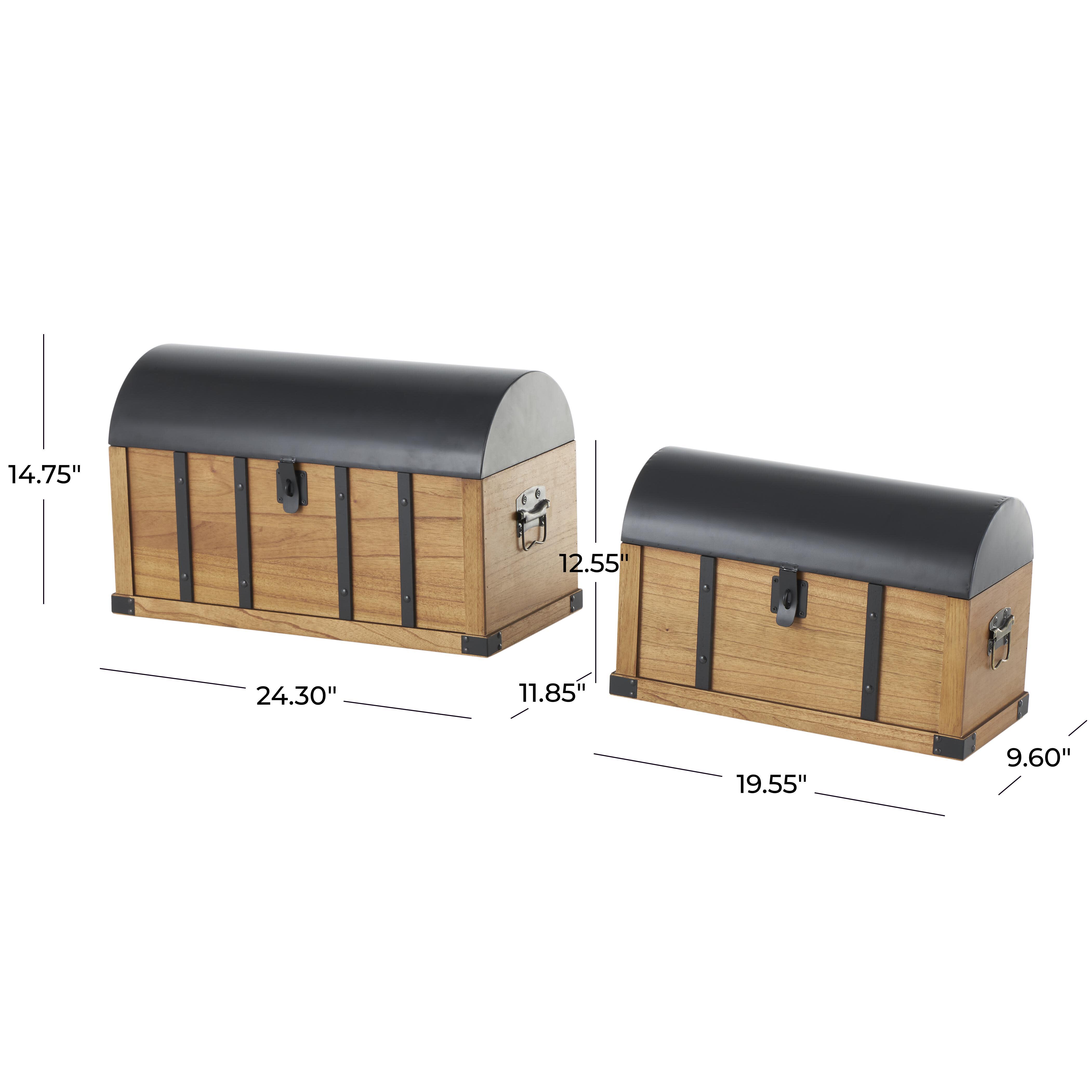 Bayberry Lane Studded Storage Trunk (Set of 2), , large