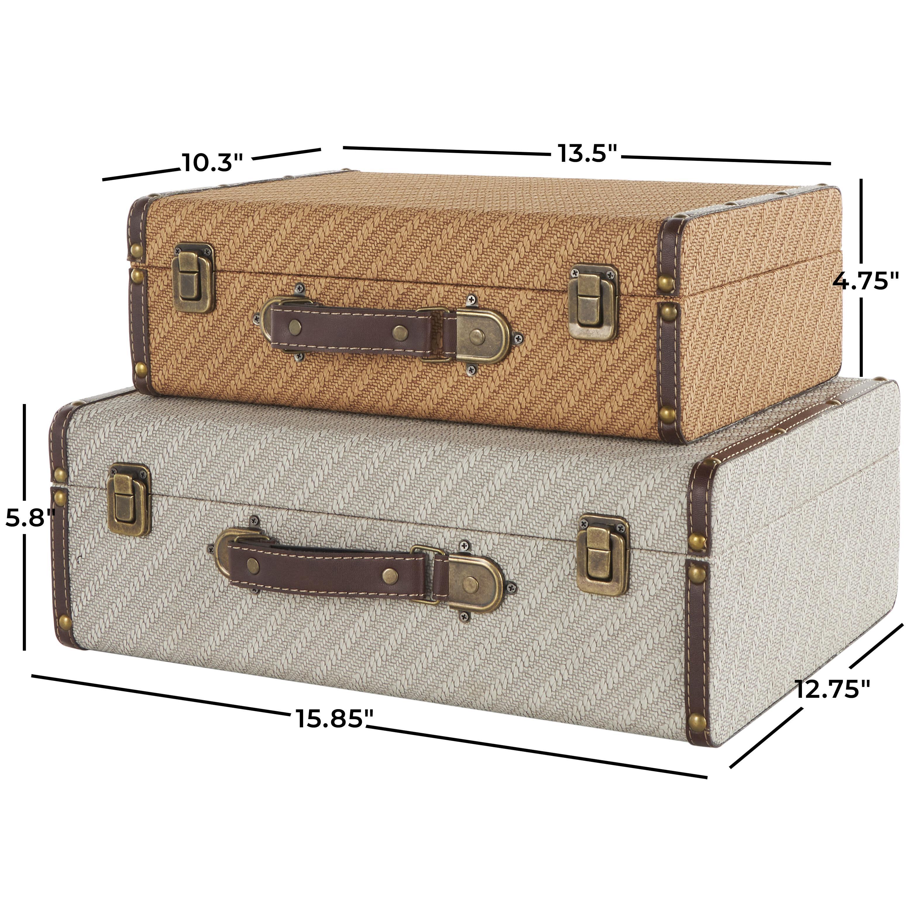 Bayberry Lane Studded Woven Storage Trunk with Handles (Set of 2), , large