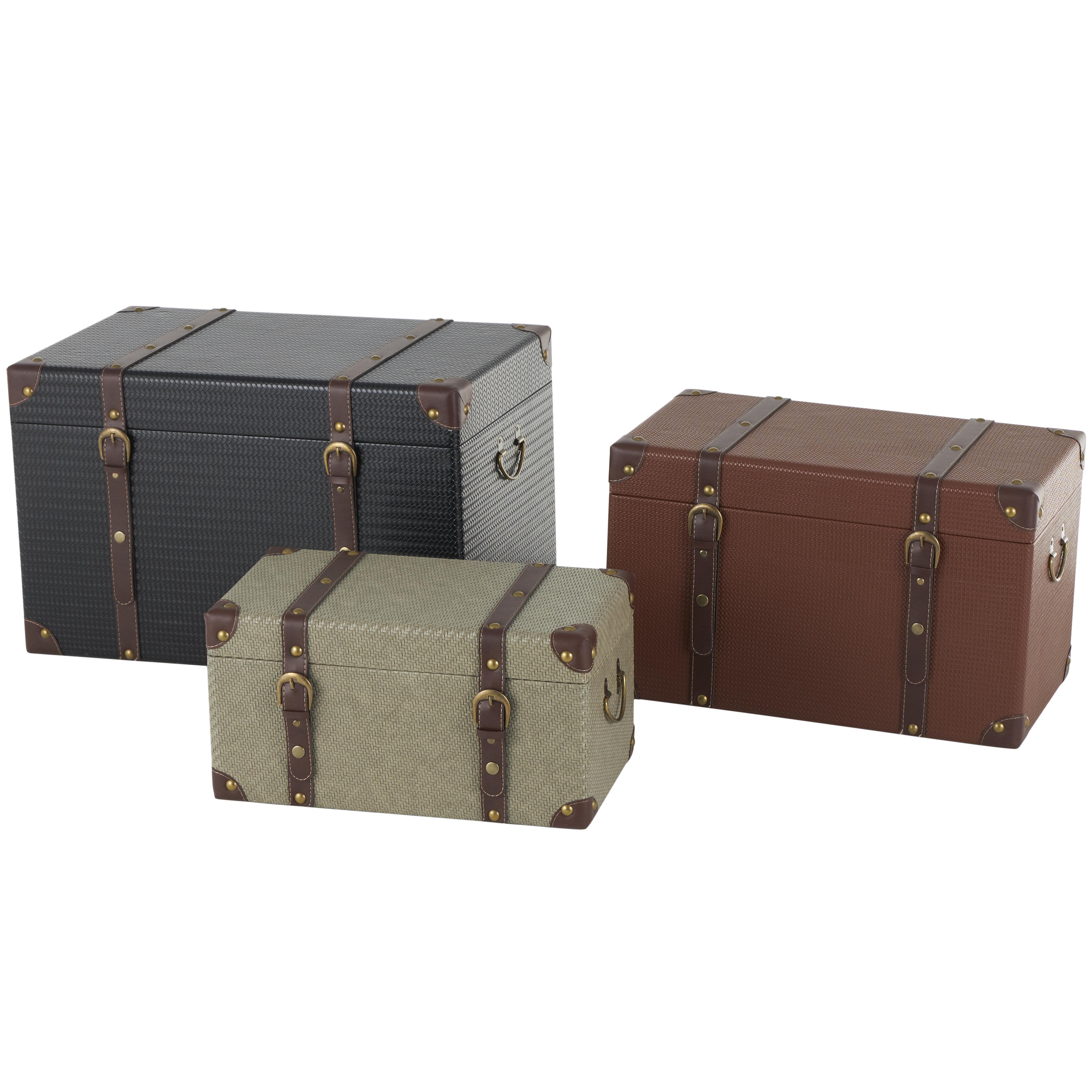 Bayberry Lane Woven Storage Trunk (Set of 3), , large