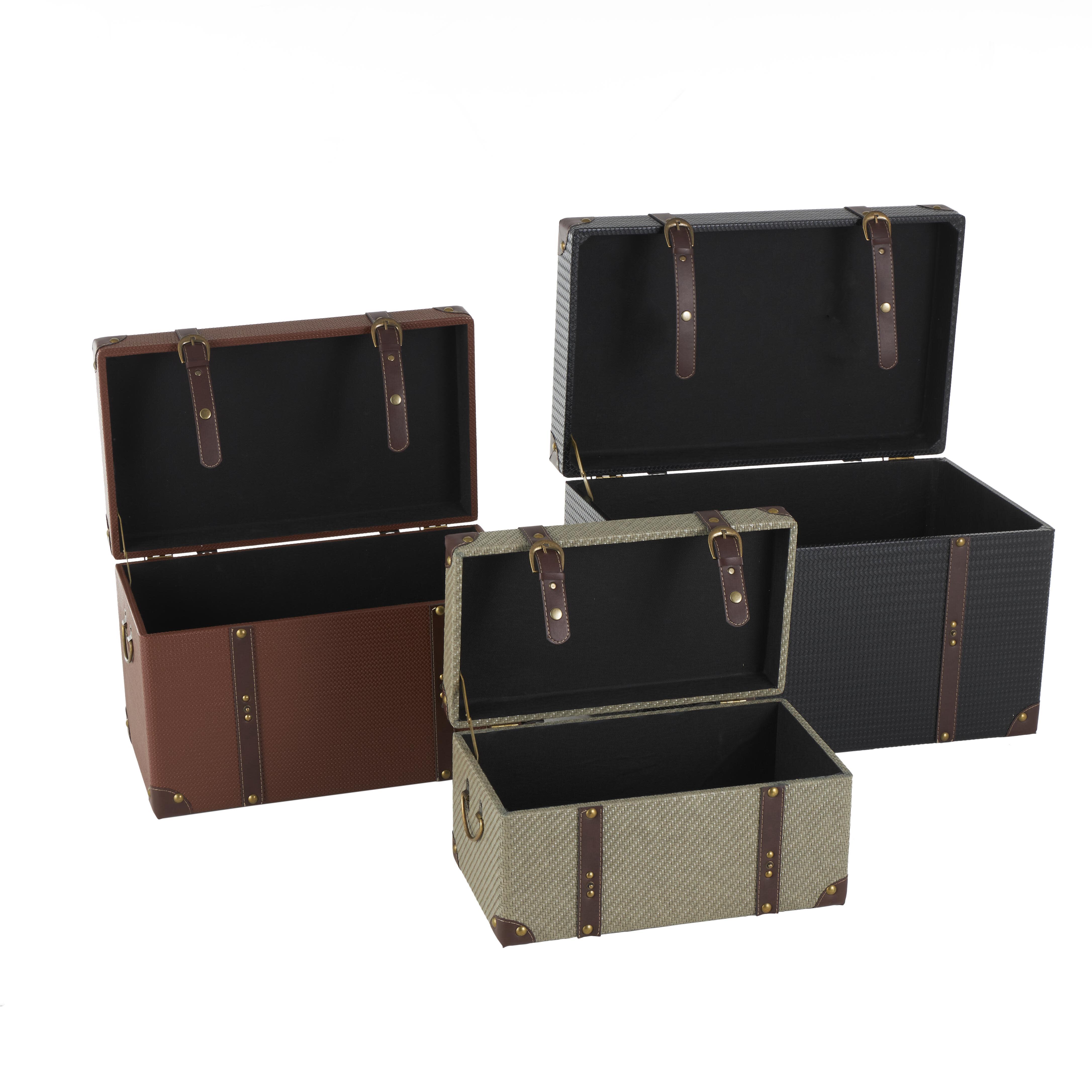 Bayberry Lane Woven Storage Trunk (Set of 3), , large