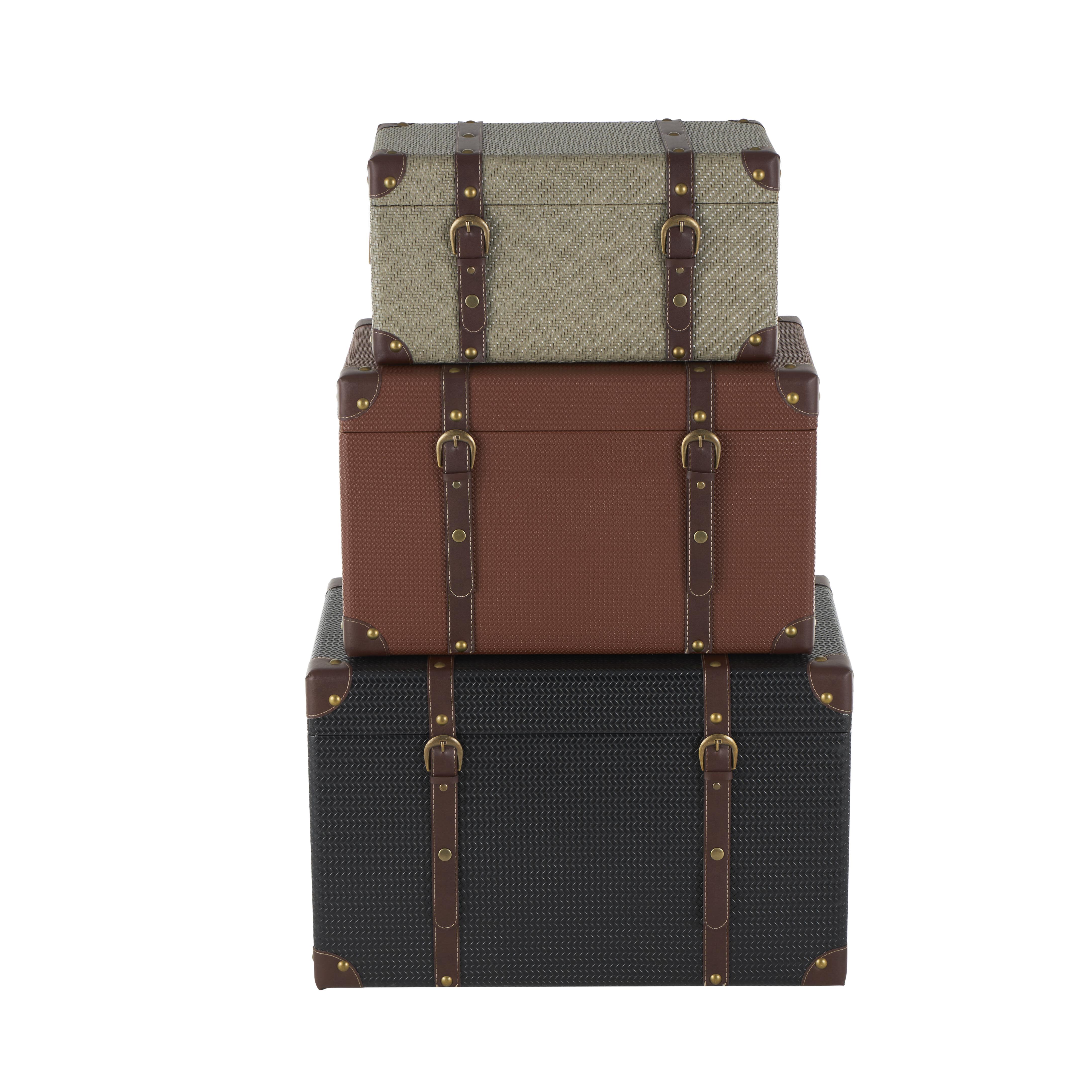 Bayberry Lane Woven Storage Trunk (Set of 3), , large