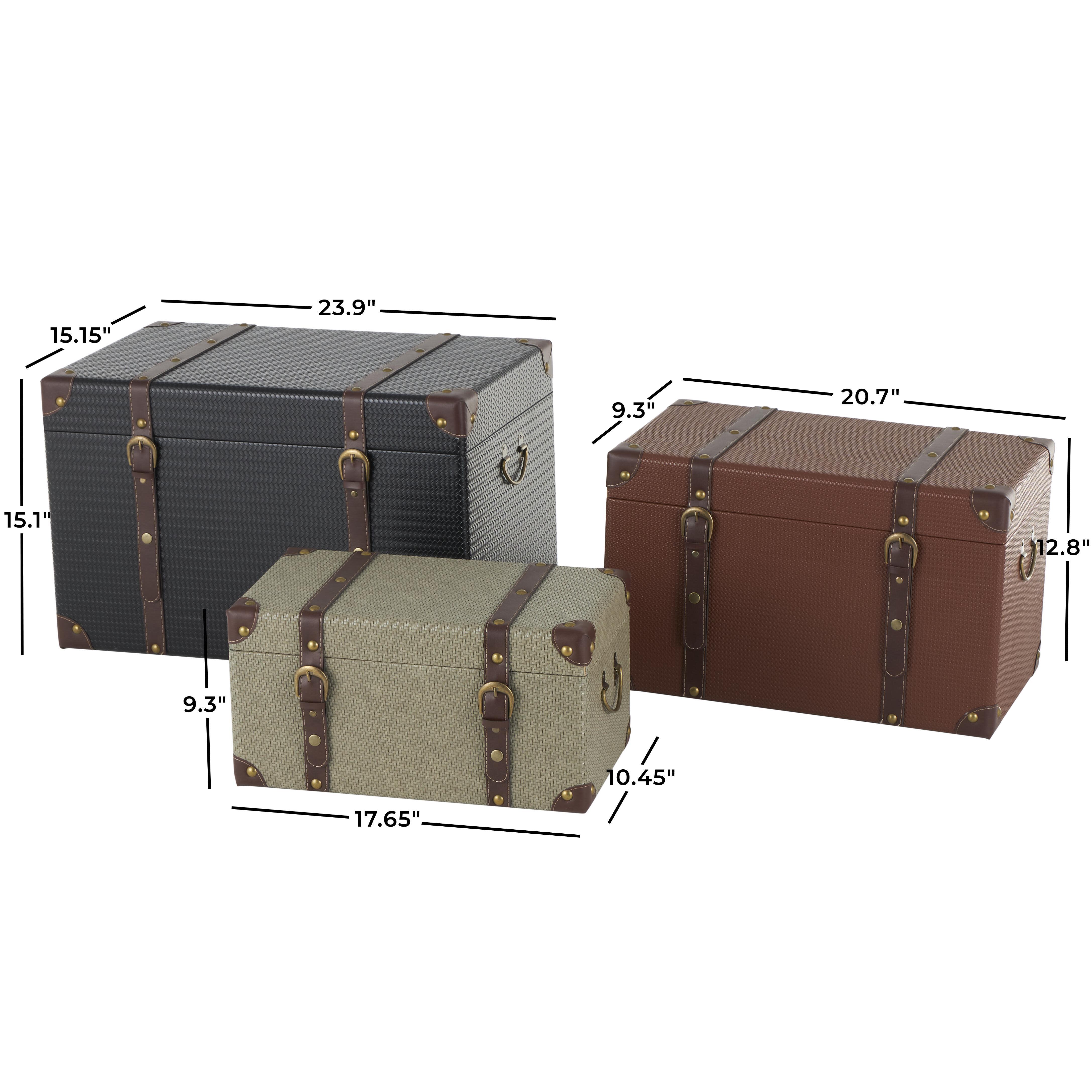 Bayberry Lane Woven Storage Trunk (Set of 3), , large