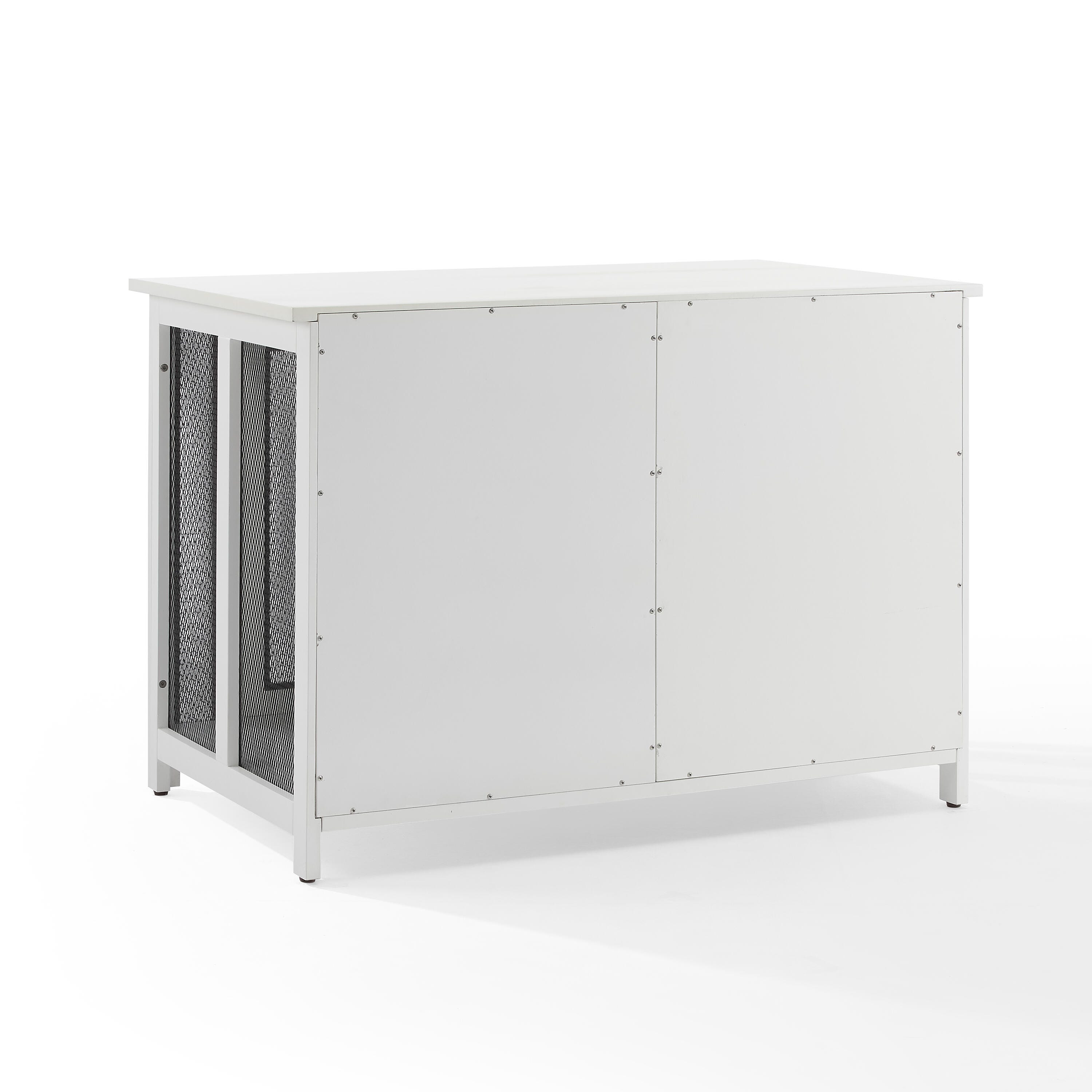 Crosley Furniture Dane Credenza Dog Crate, White, large