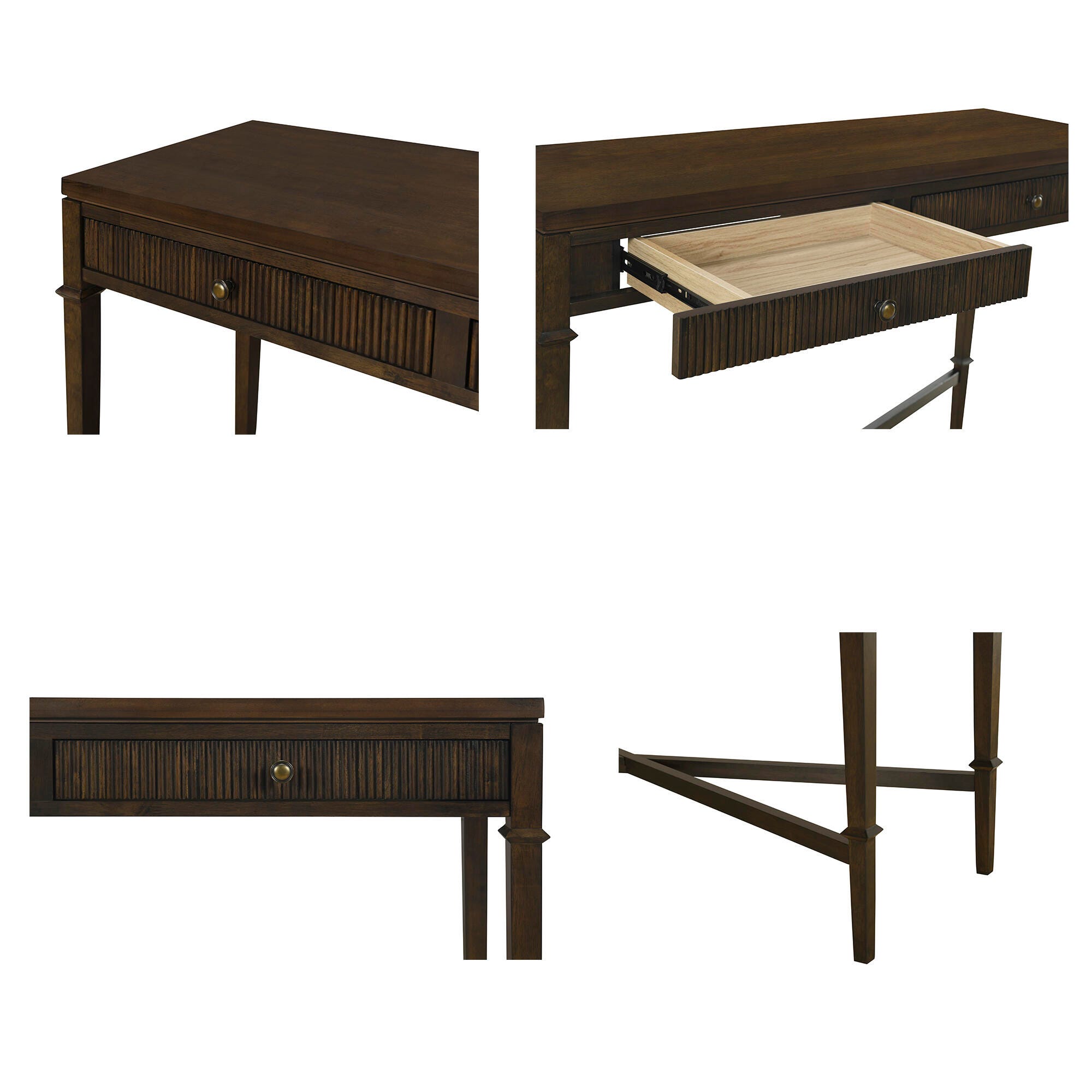 Martha Stewart Kenna Fluted 2 drawer Console Table, , large