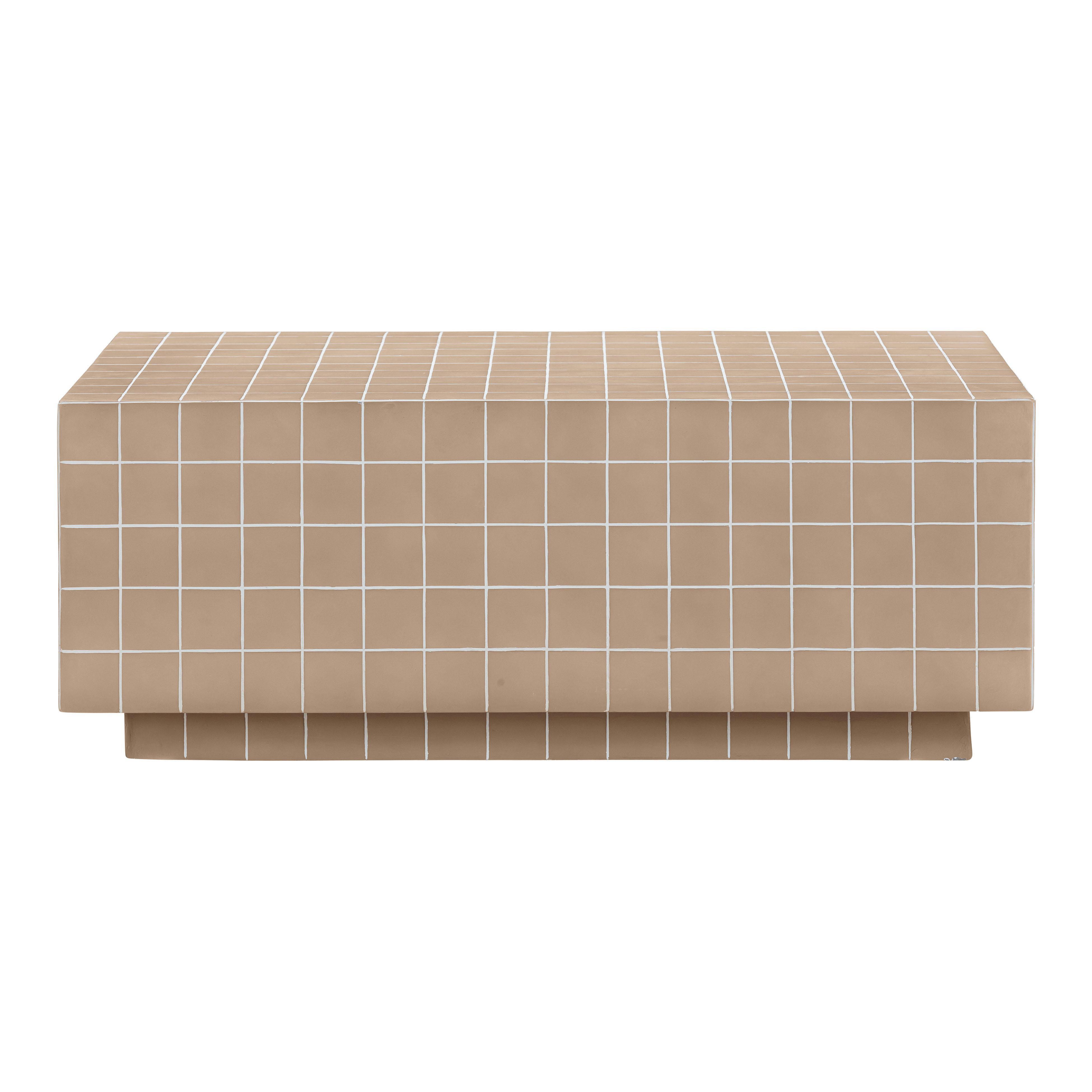 TOV Furniture Mixie Indoor / Outdoor Coffee Table, Taupe, large