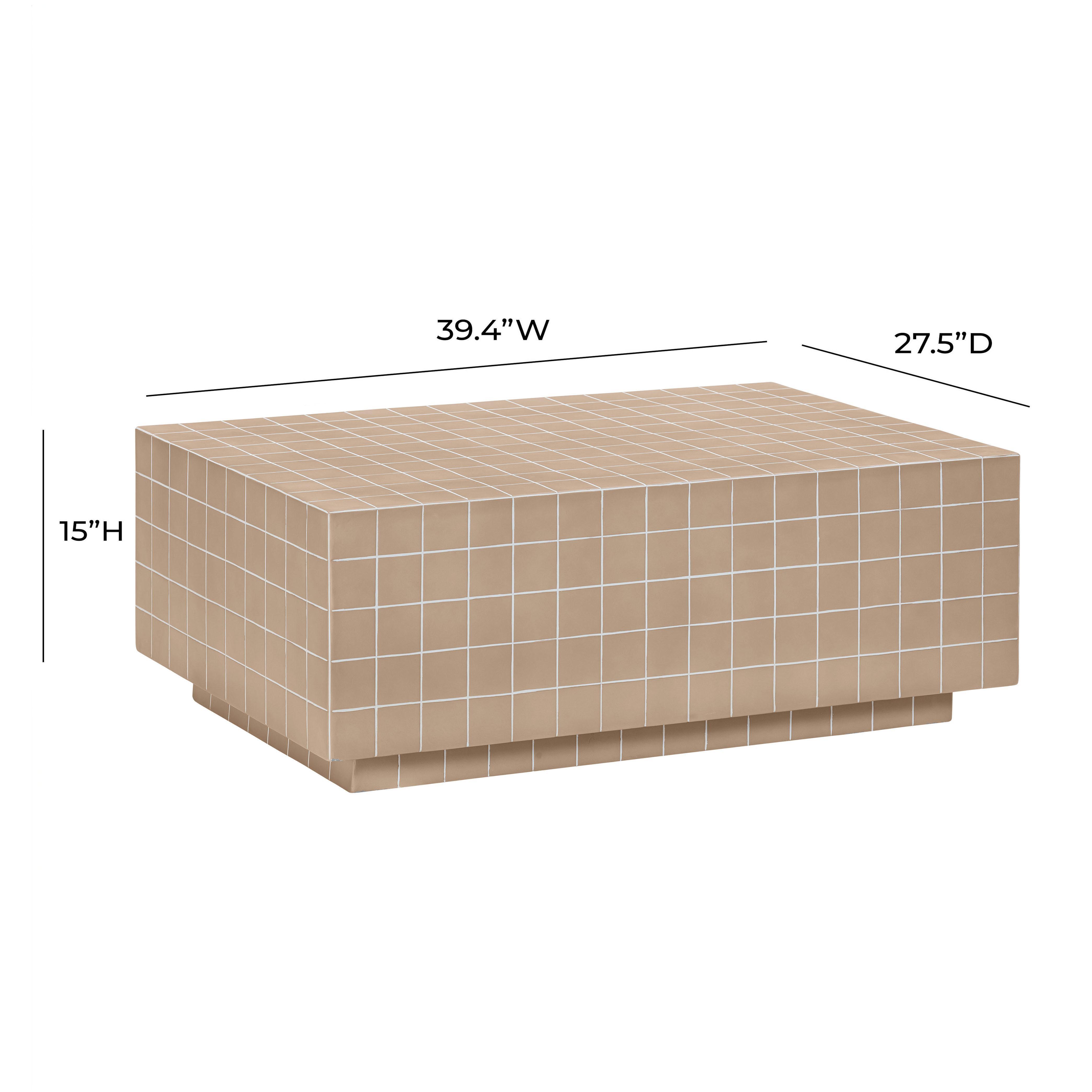 TOV Furniture Mixie Indoor / Outdoor Coffee Table, Taupe, large
