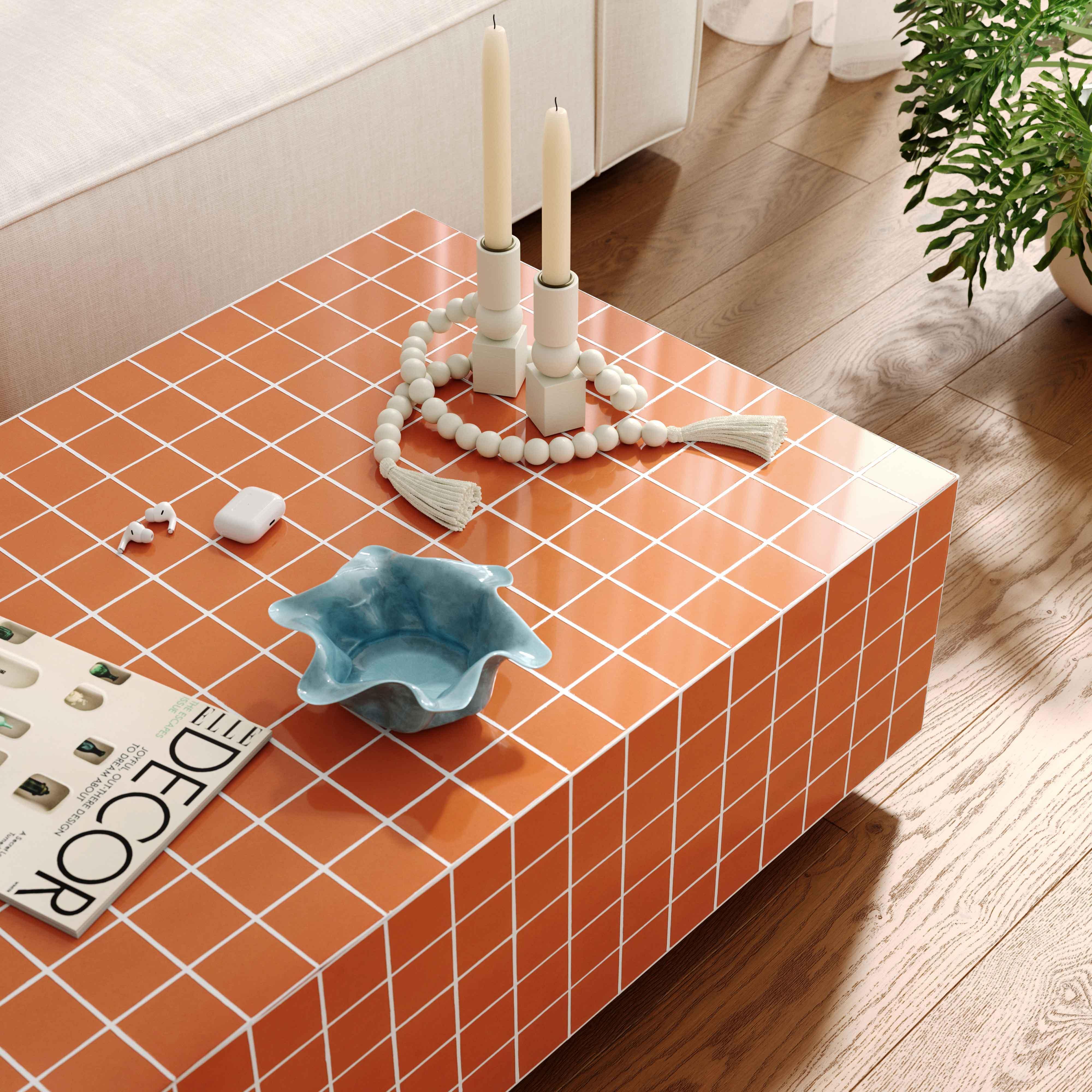 TOV Furniture Mixie Indoor / Outdoor Coffee Table, Orange, rollover