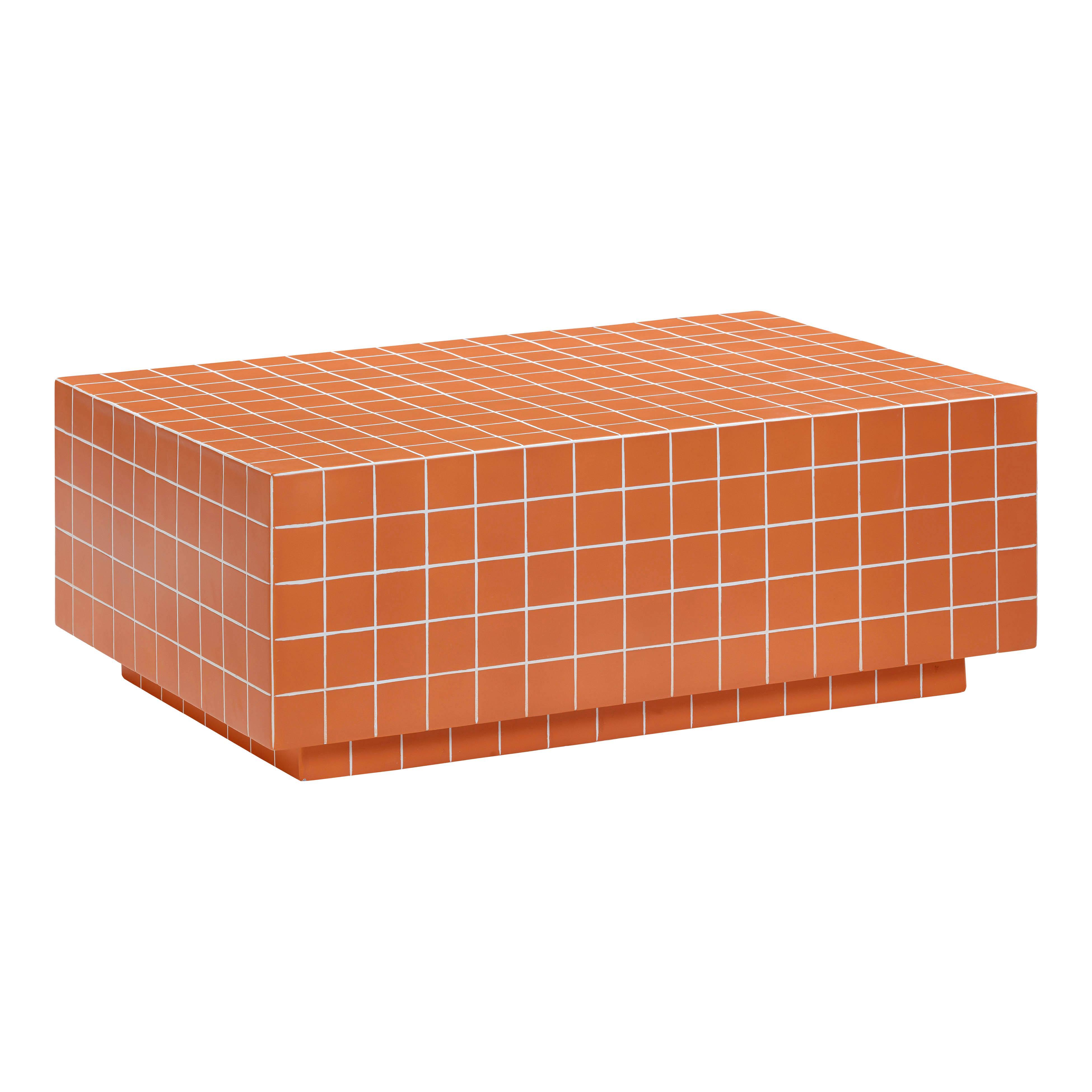 TOV Furniture Mixie Indoor / Outdoor Coffee Table, Orange, large