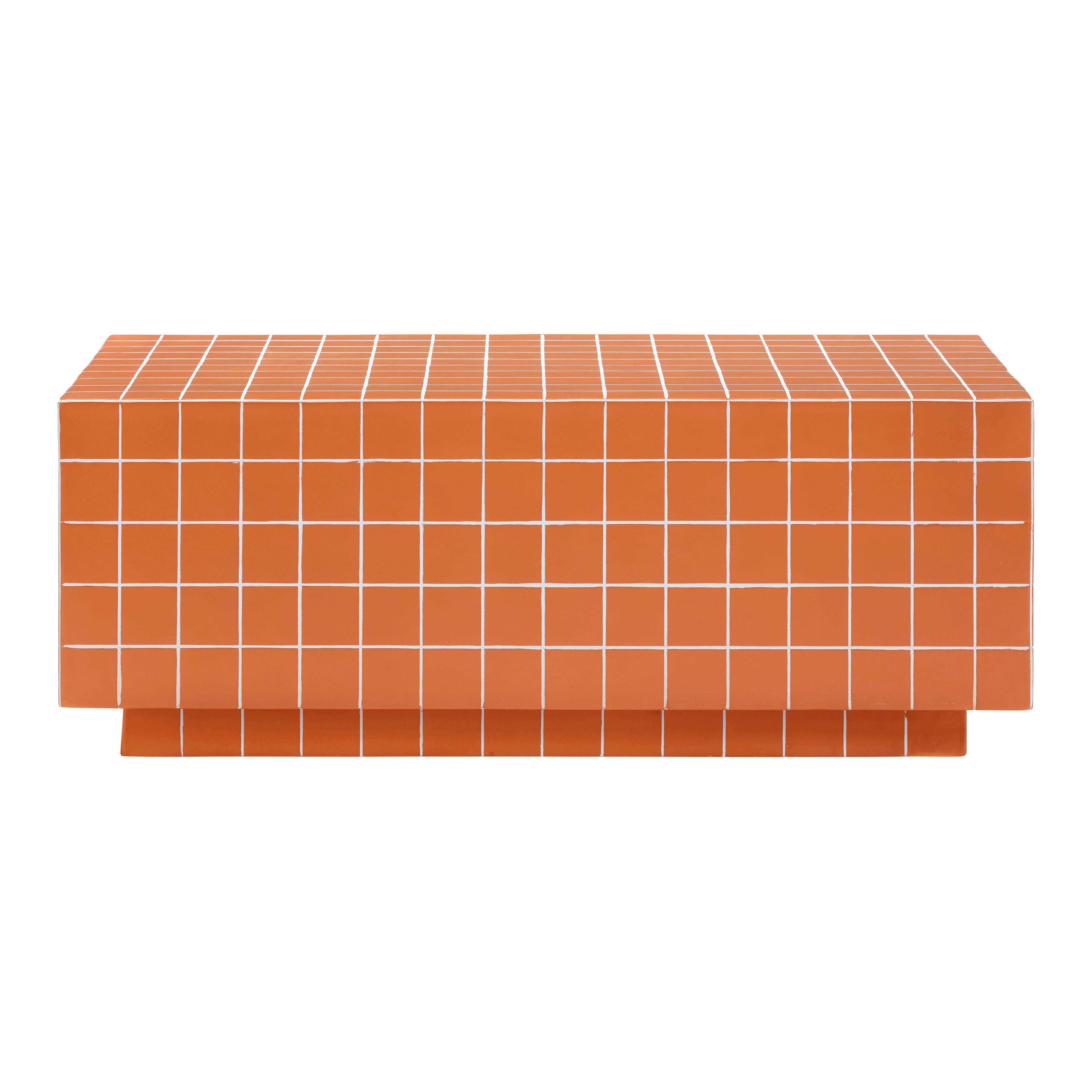 TOV Furniture Mixie Indoor / Outdoor Coffee Table, Orange, large