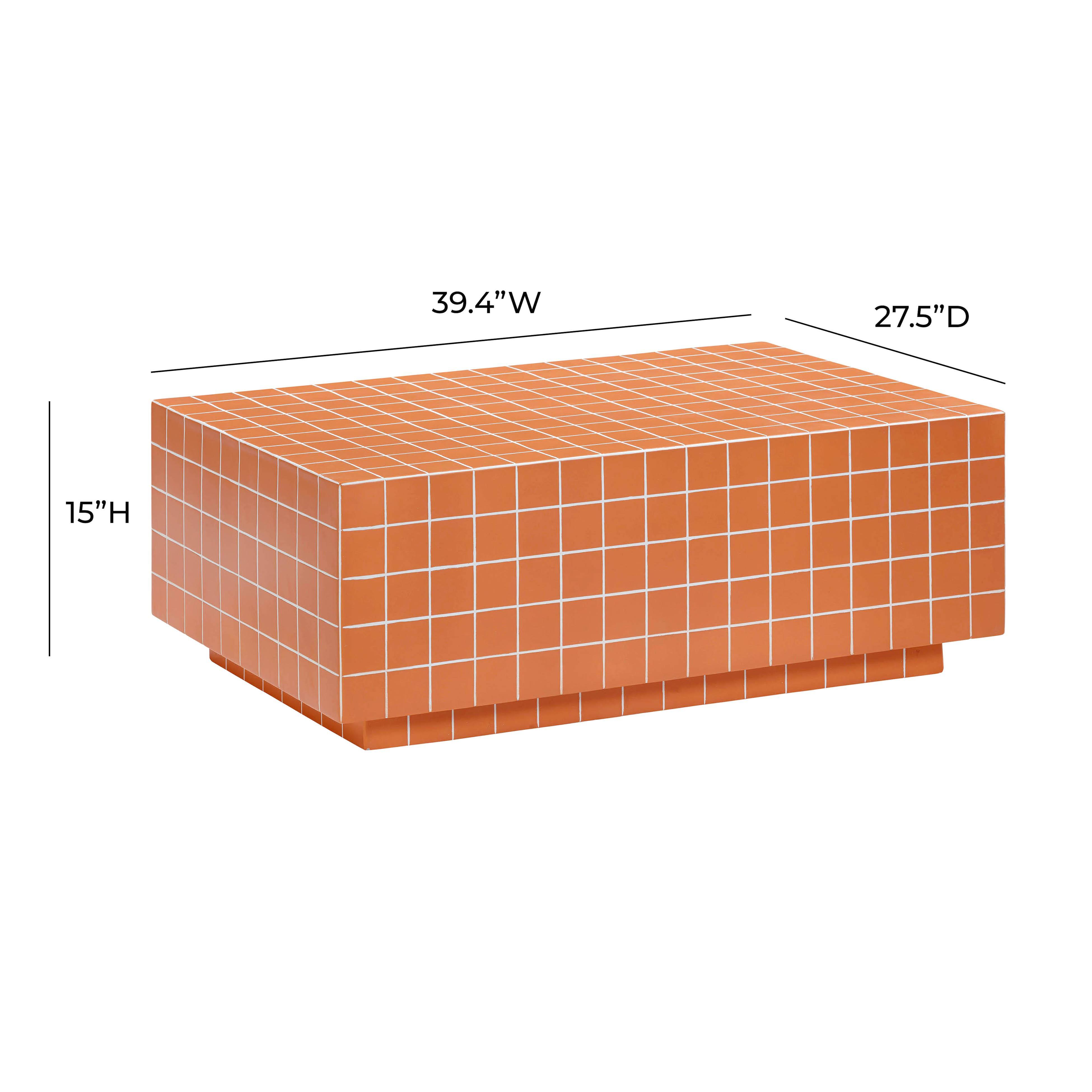 TOV Furniture Mixie Indoor / Outdoor Coffee Table, Orange, large