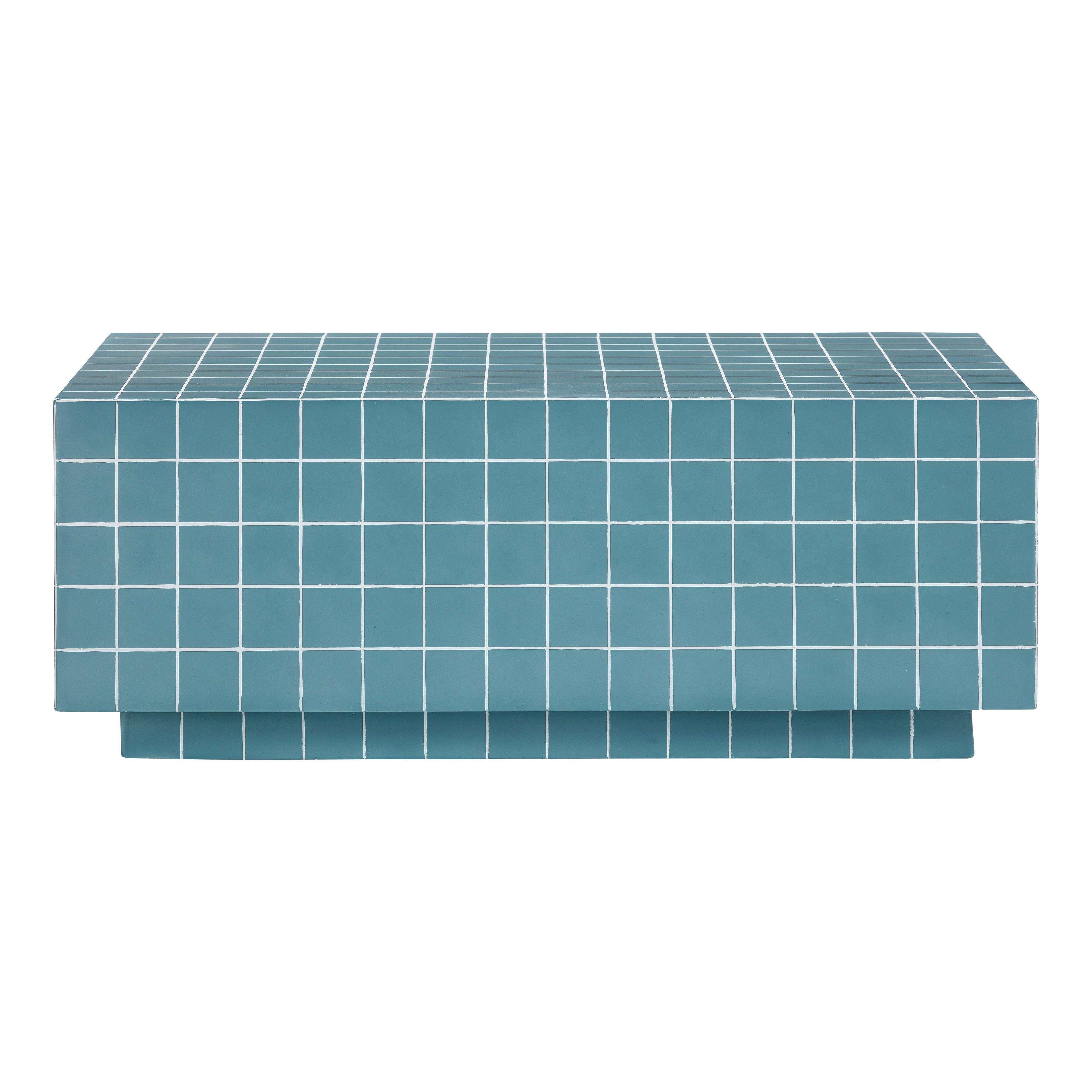 TOV Furniture Mixie Indoor / Outdoor Coffee Table, Blue, large