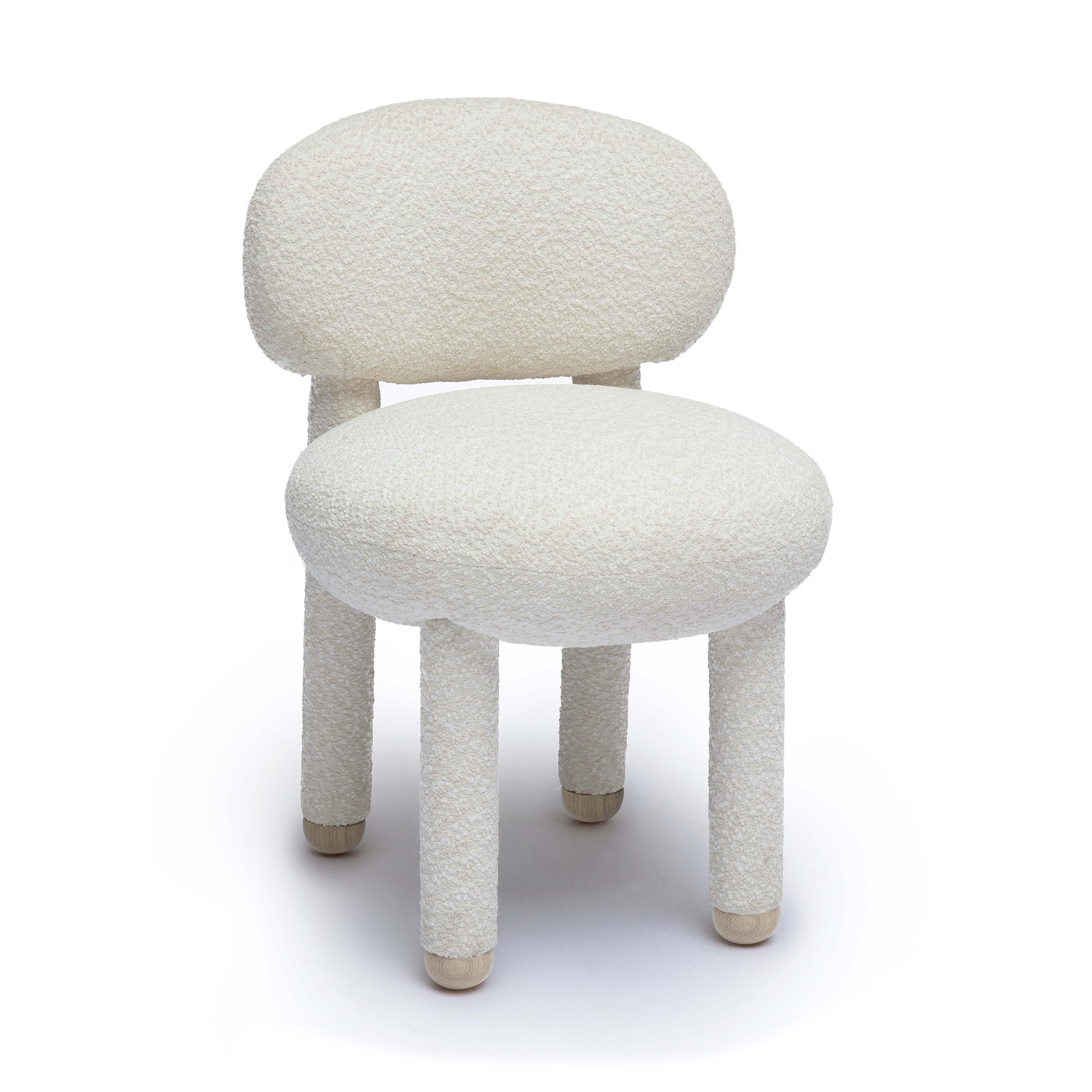 TOV Furniture Manu Boucle Side Chair, Cream, large