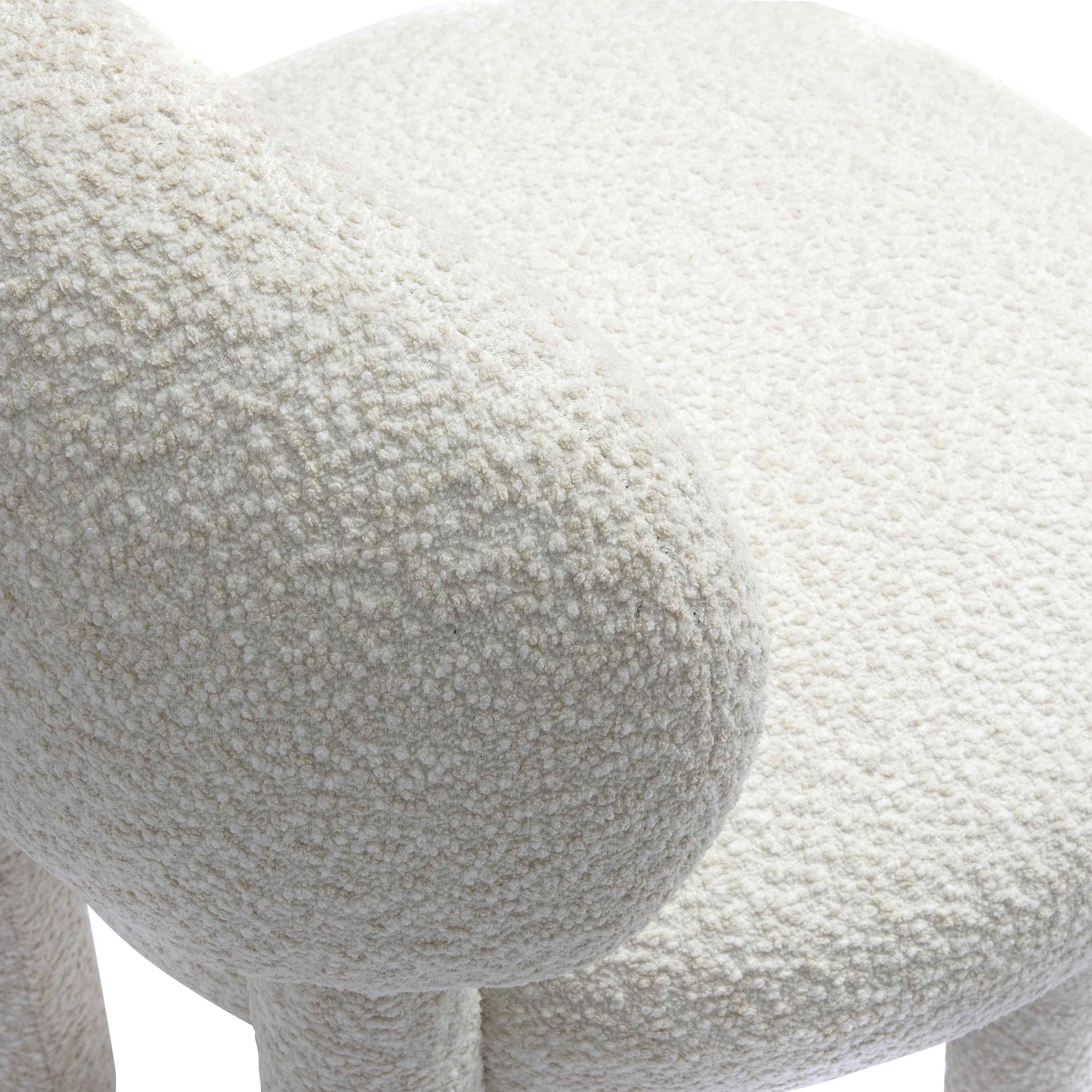 TOV Furniture Manu Boucle Side Chair, Cream, large