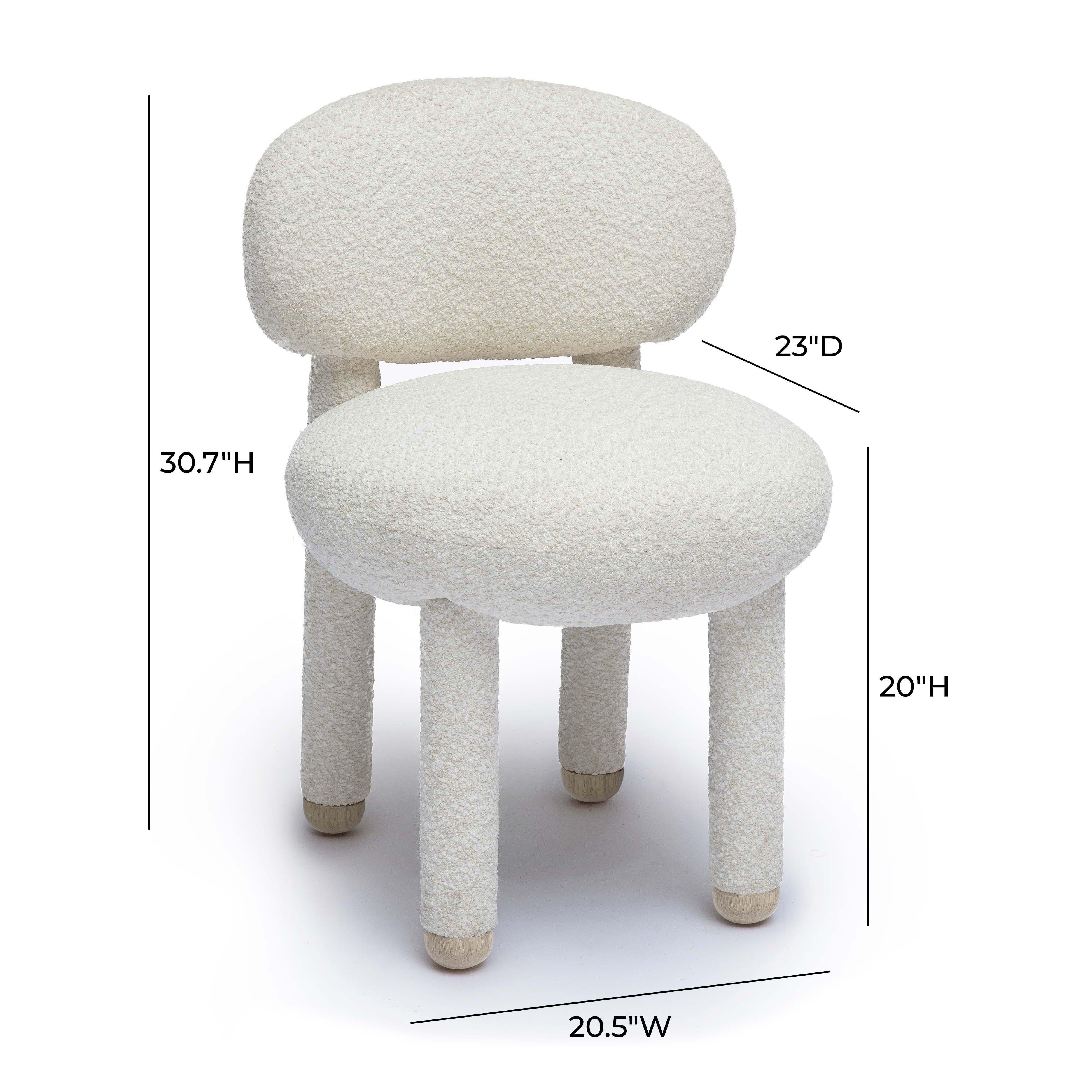 TOV Furniture Manu Boucle Side Chair, Cream, large