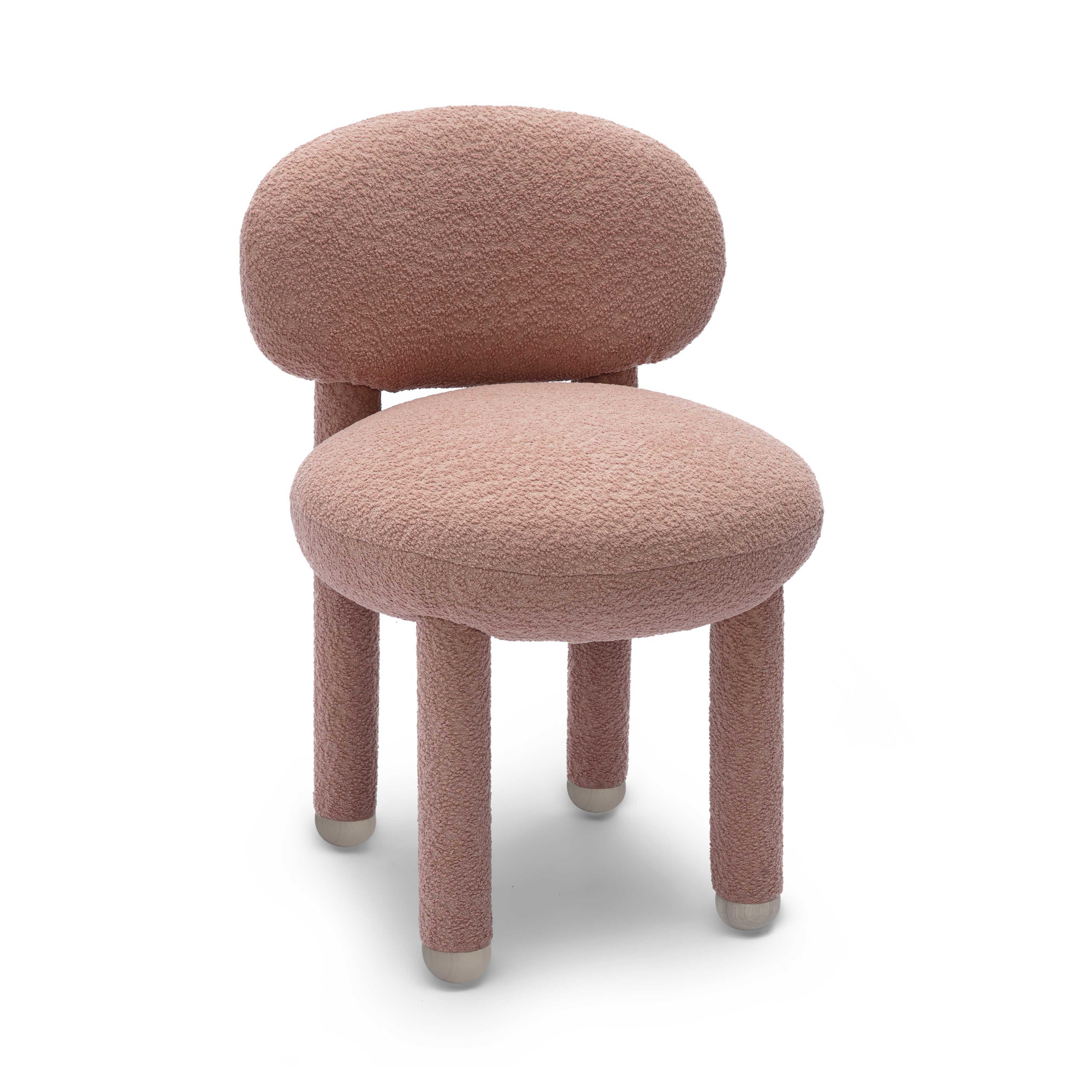 TOV Furniture Manu Boucle Side Chair, Pink, large