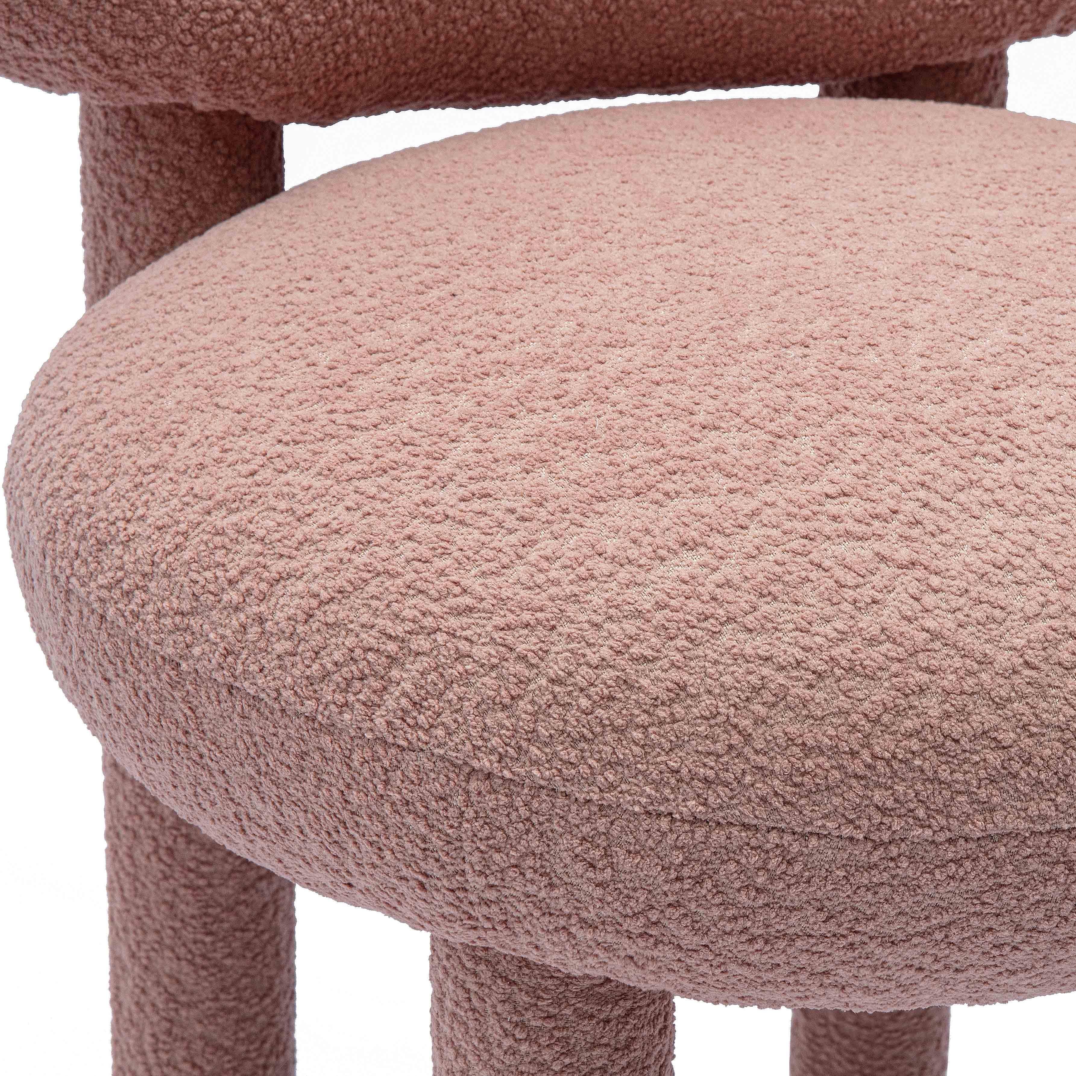 TOV Furniture Manu Boucle Side Chair, Pink, large