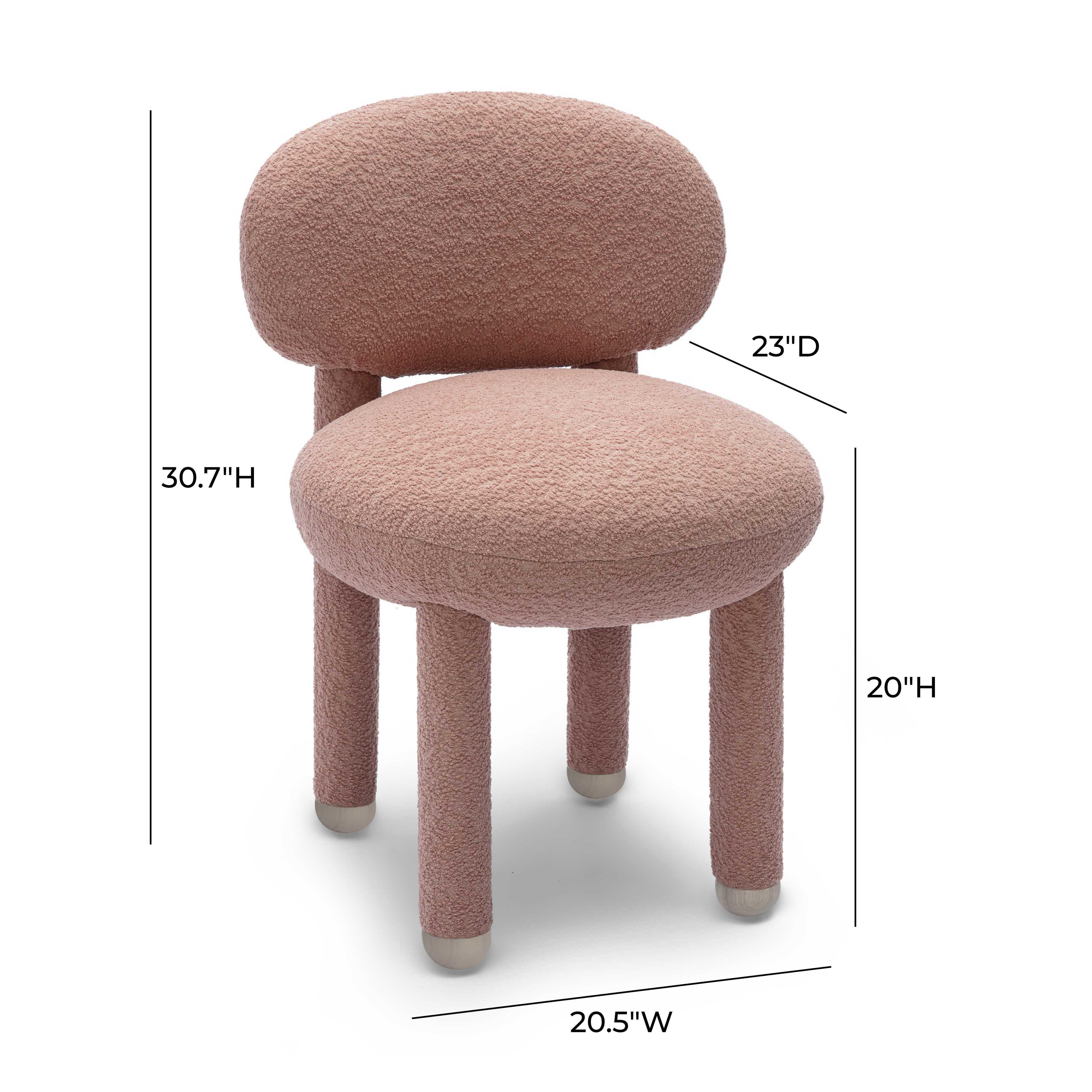TOV Furniture Manu Boucle Side Chair, Pink, large