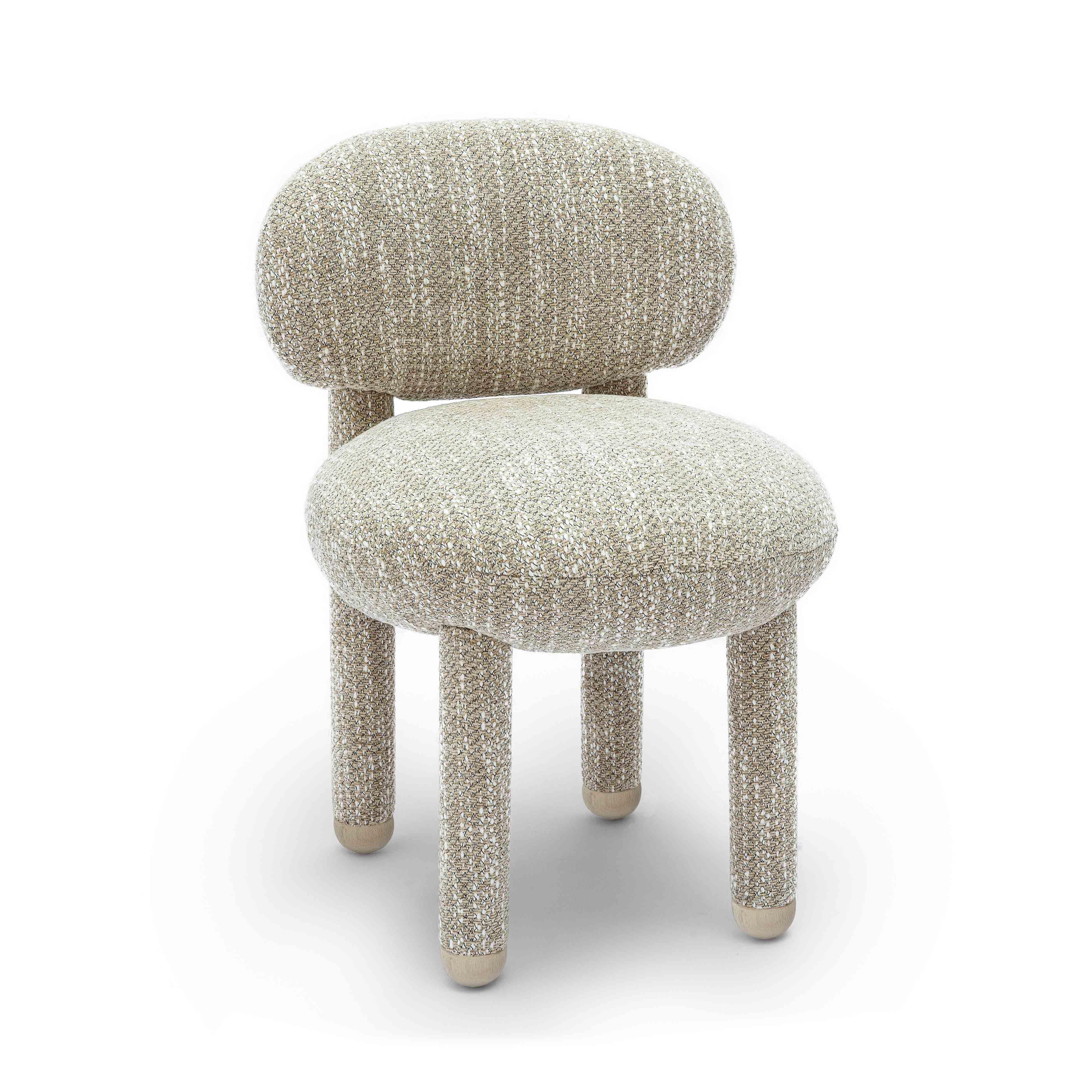TOV Furniture Manu Fabric Side Chair, Beige, large