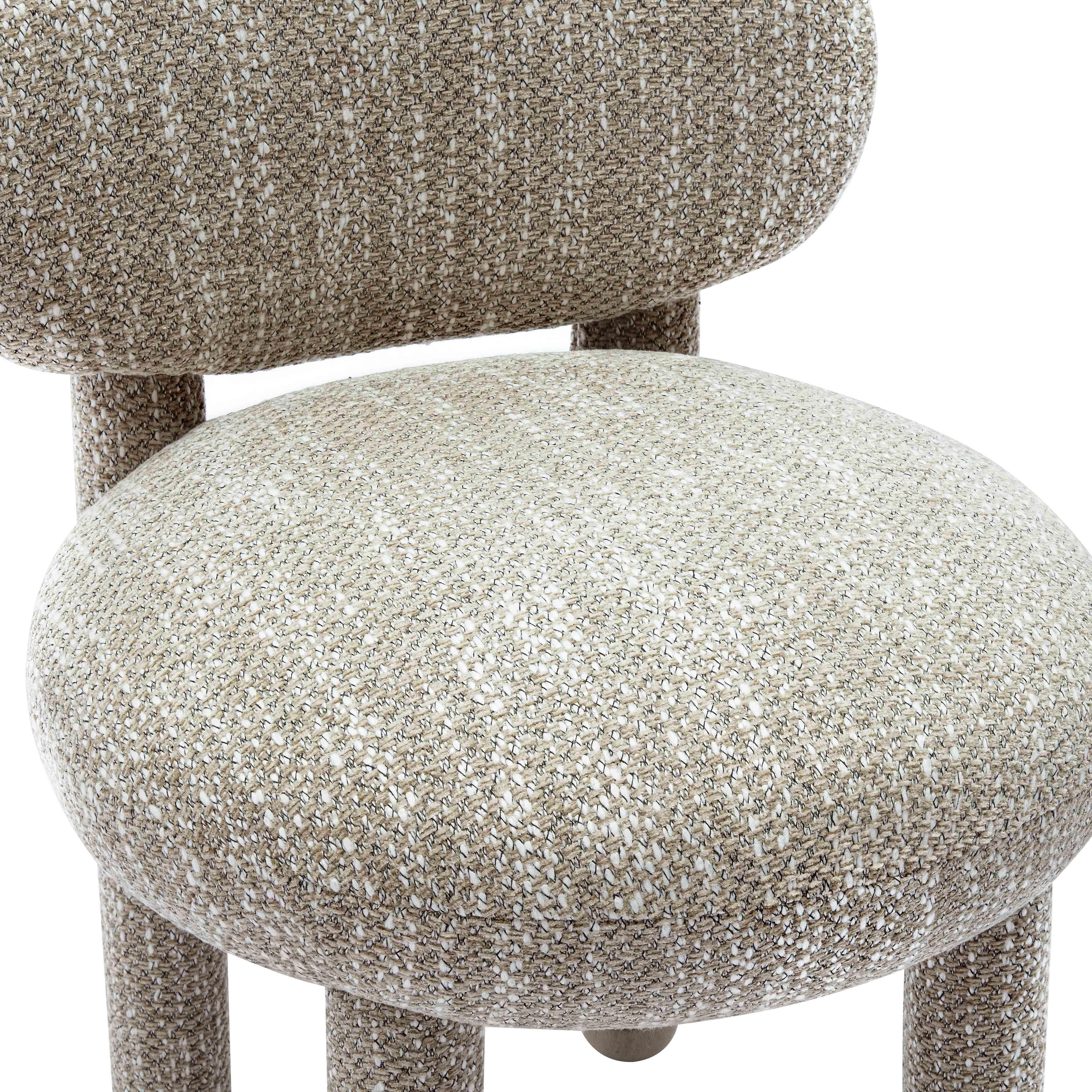 TOV Furniture Manu Fabric Side Chair, Beige, large
