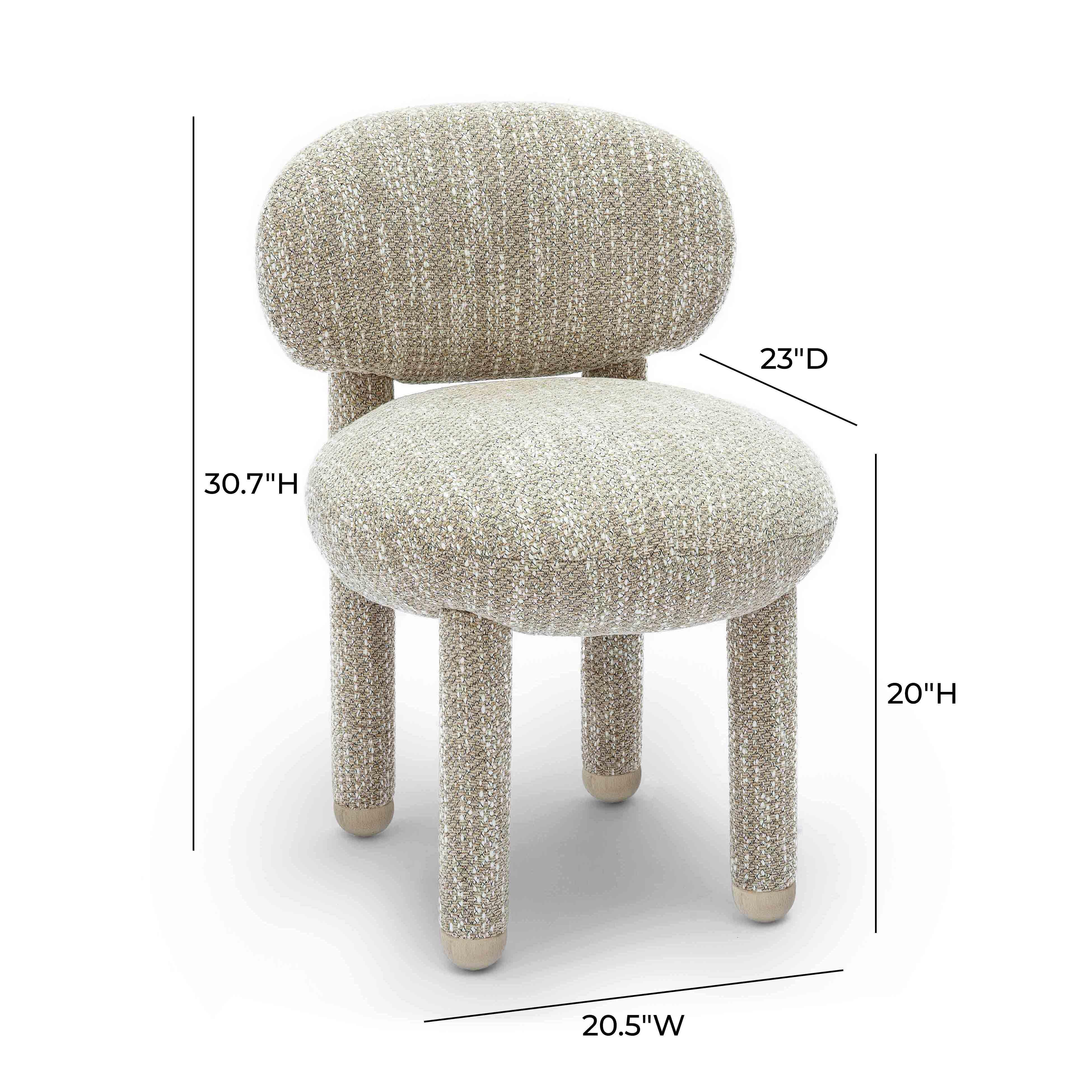TOV Furniture Manu Fabric Side Chair, Beige, large