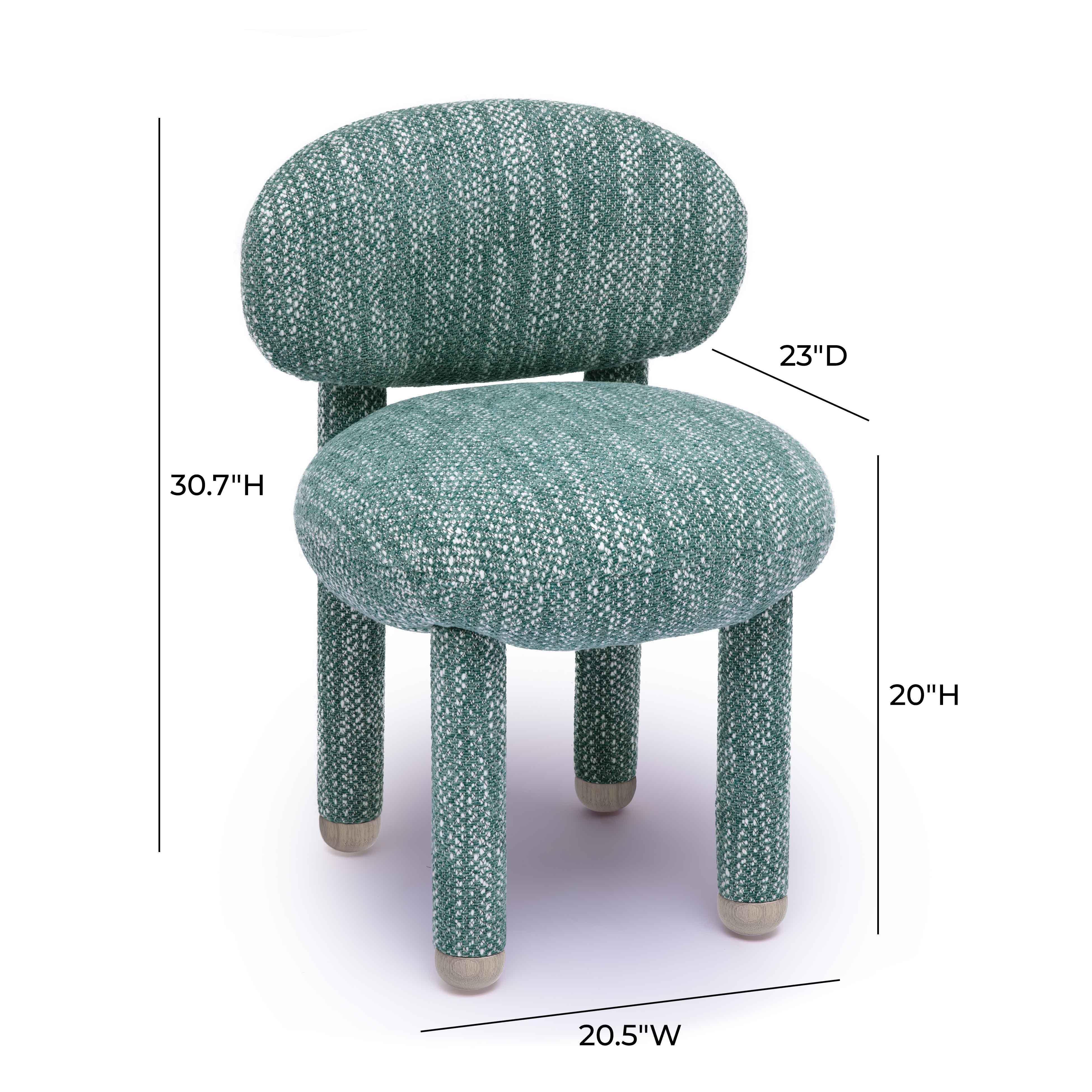 TOV Furniture Manu Fabric Side Chair, Teal, large