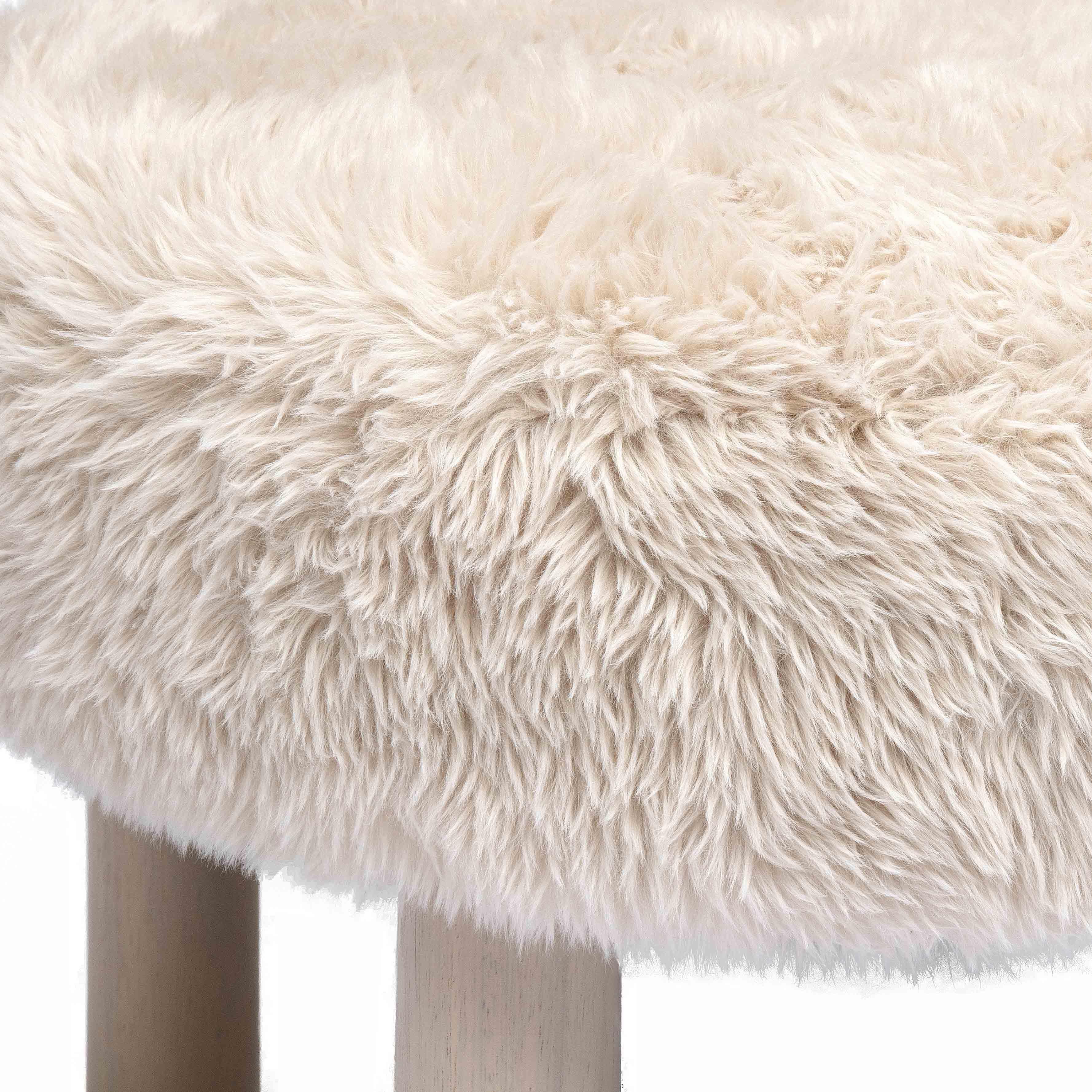 TOV Furniture Carmel Shearling Accent Chair, Natural, large