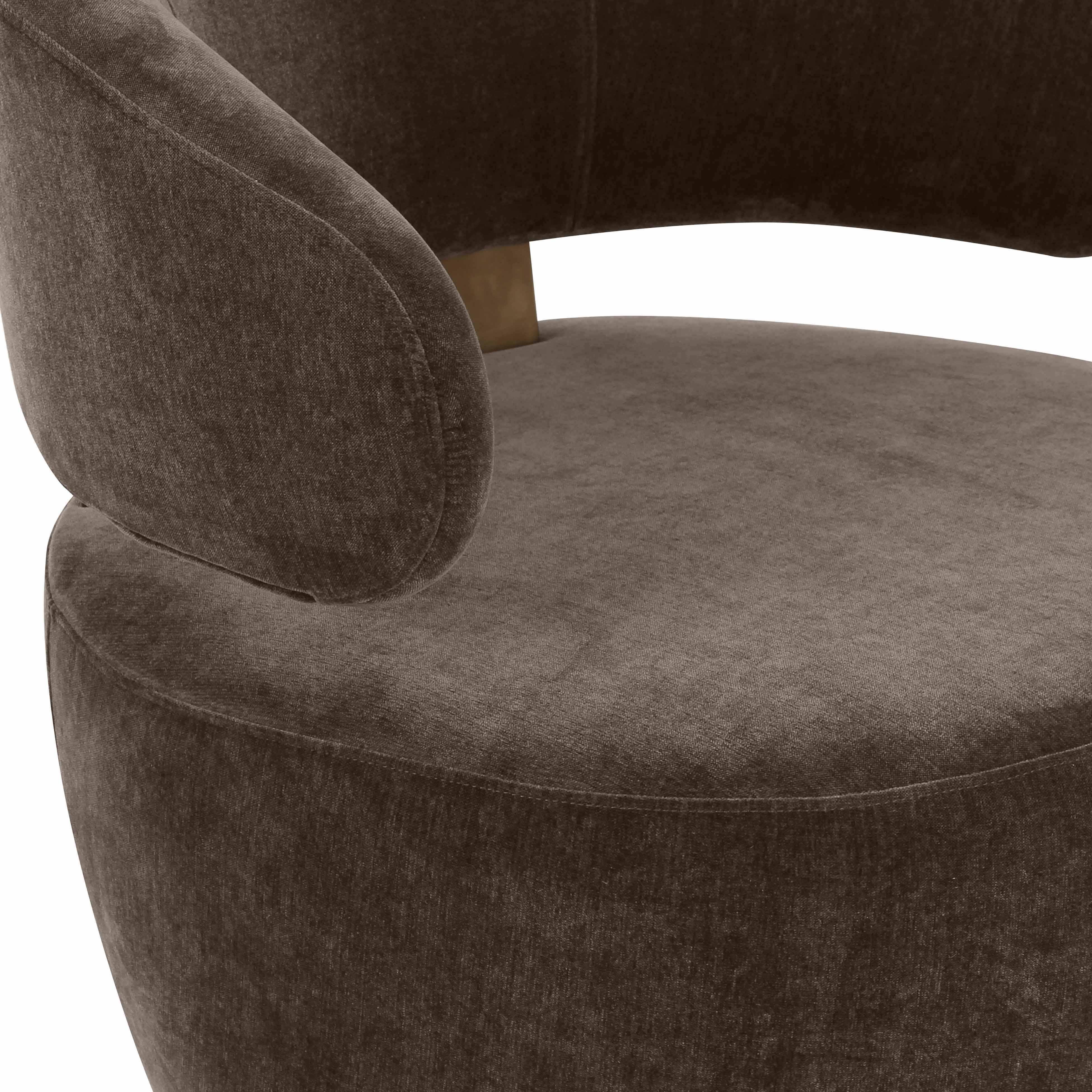 TOV Furniture Austin Swivel Chair, Chocolate, large