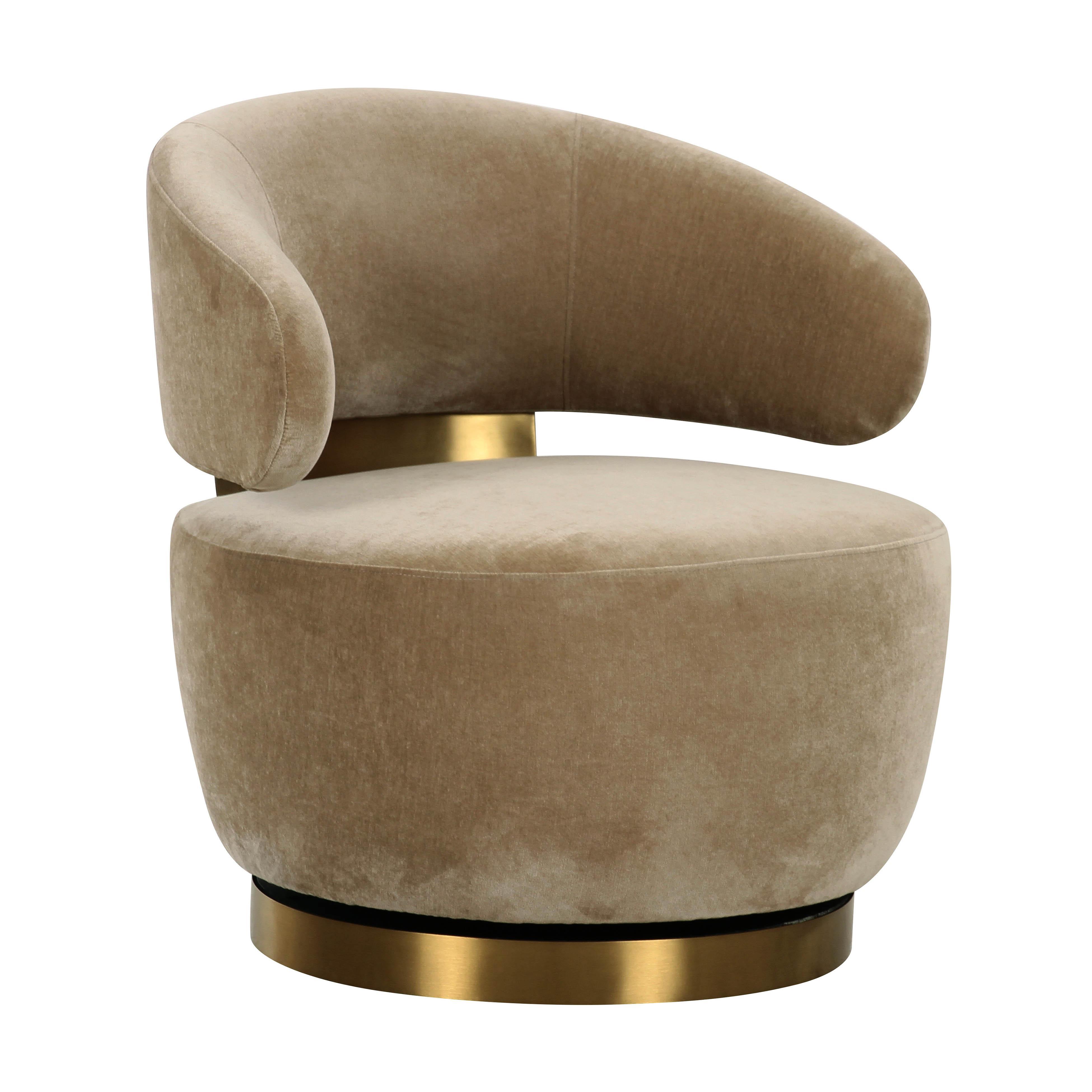 TOV Furniture Austin Swivel Chair, Oat