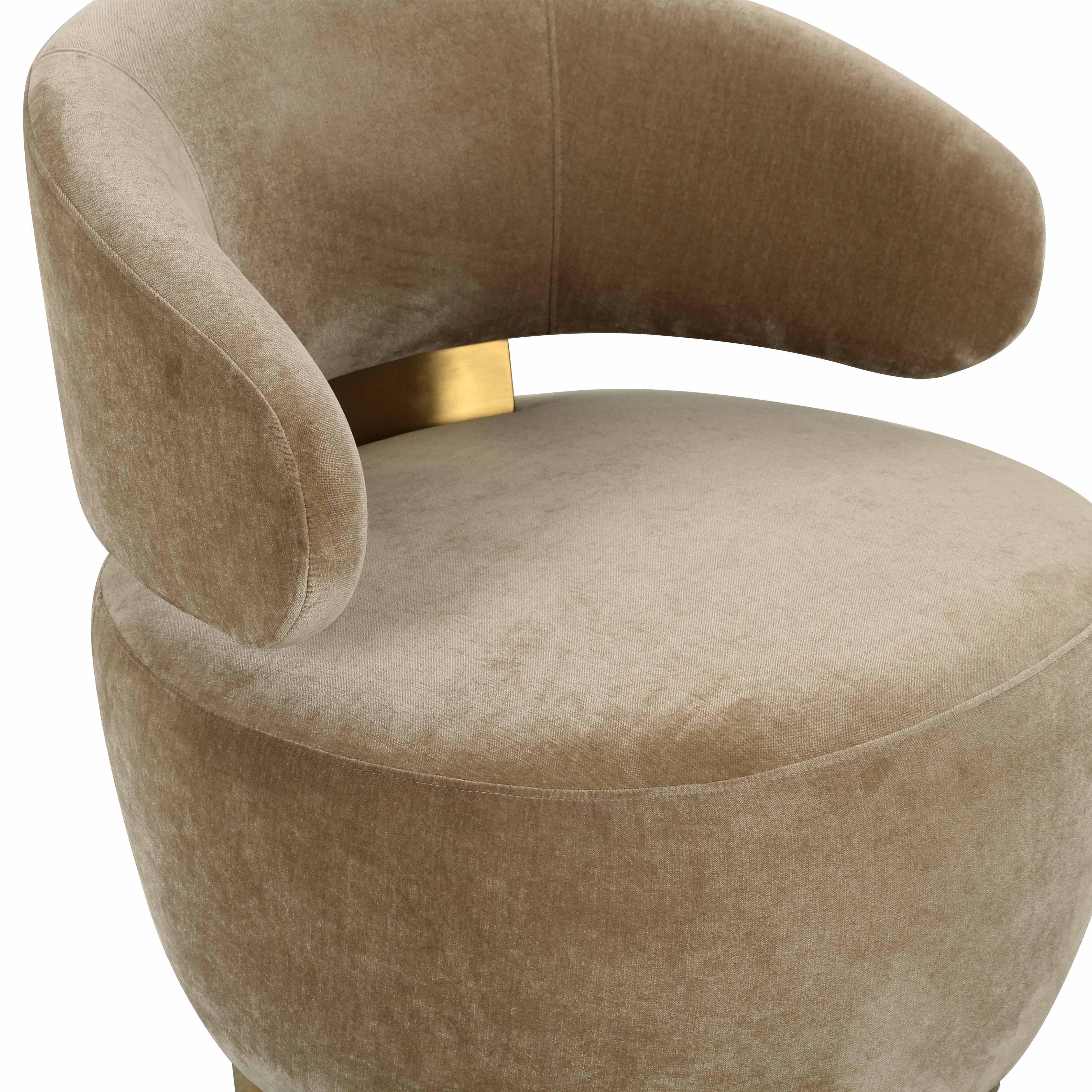 TOV Furniture Austin Swivel Chair, Oat, large