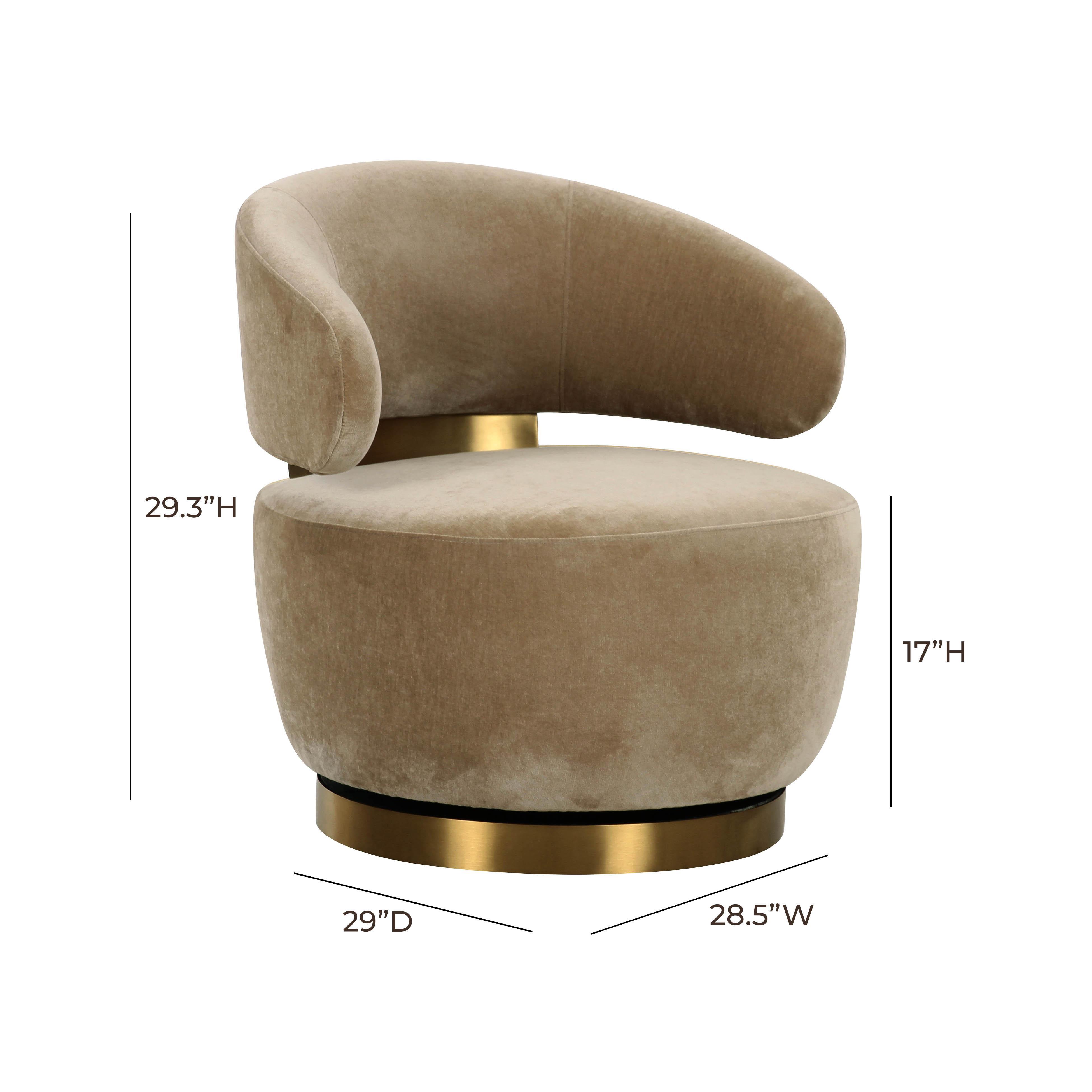 TOV Furniture Austin Swivel Chair, Oat, large