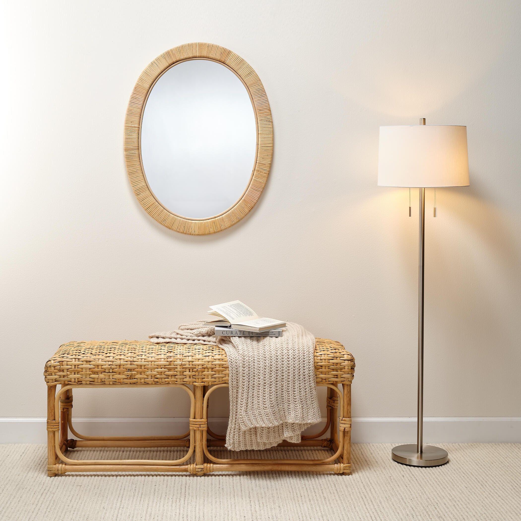 Relaxed Elegance Malakai Oval Wall Mirror, , large