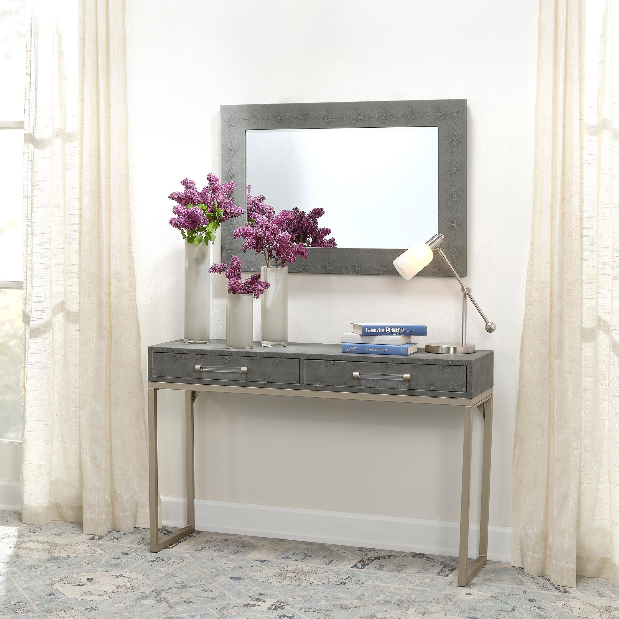 Relaxed Elegance Sydney Wall Mirror, Grey, large
