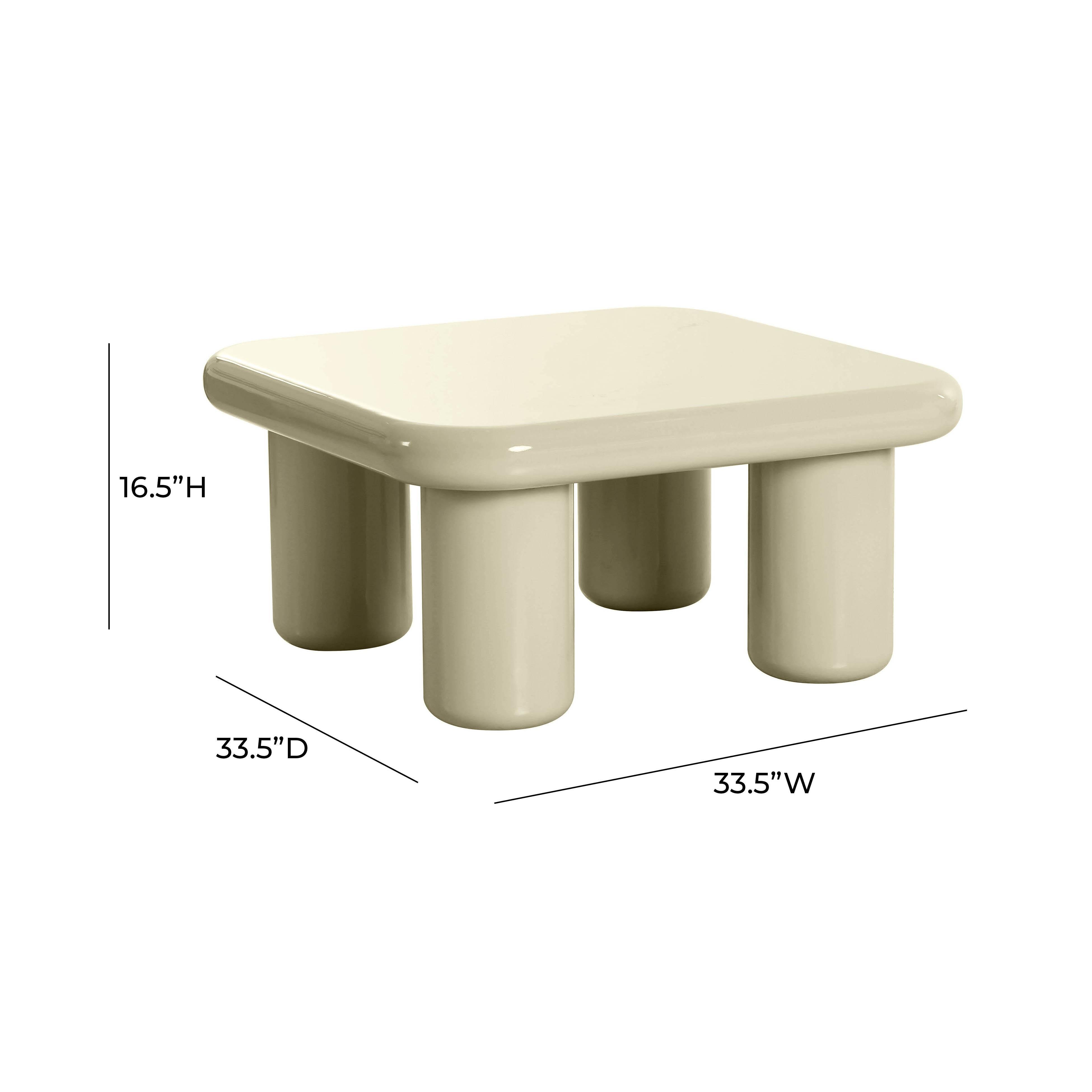 TOV Furniture Memphis Coffee Table, Cream, large