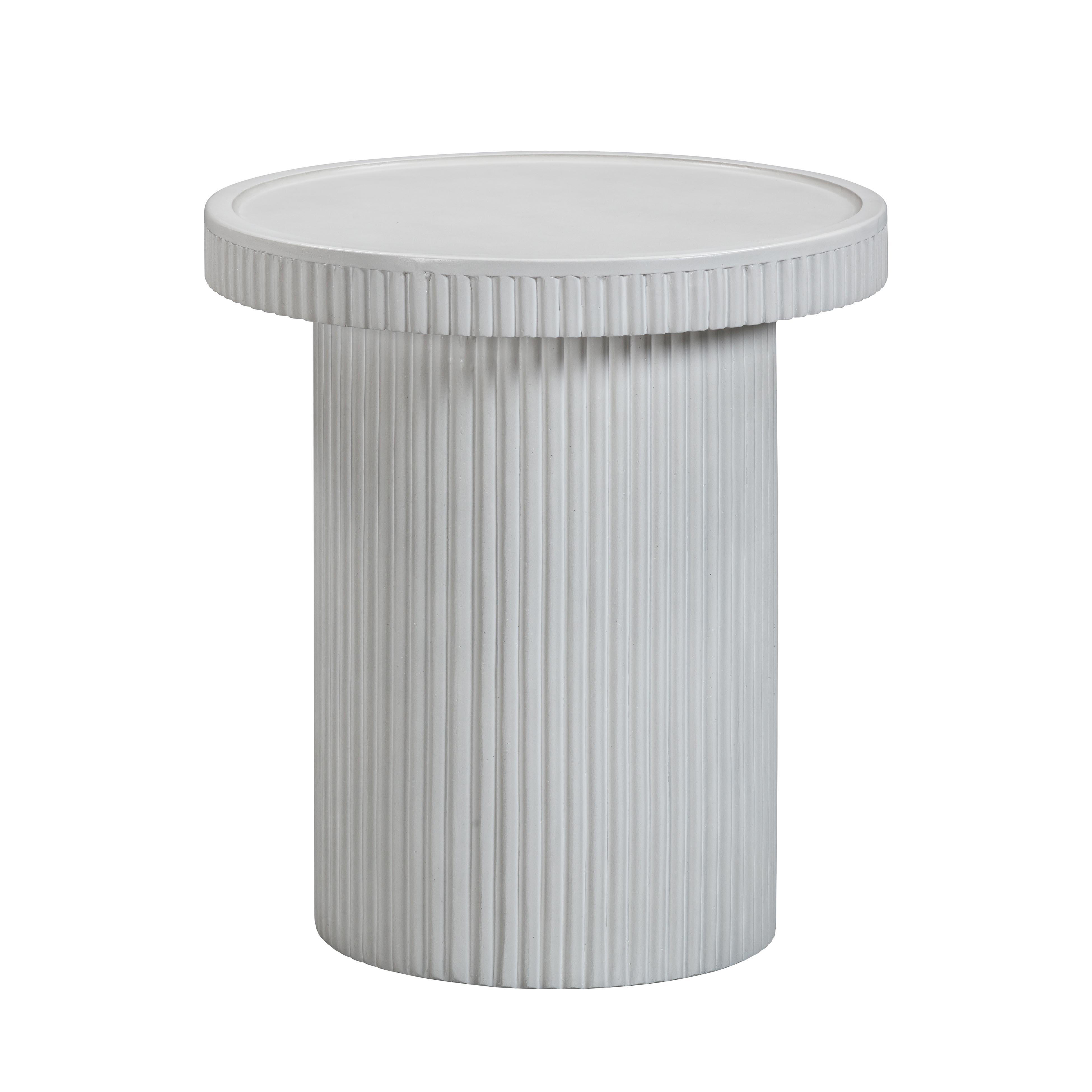 TOV Furniture Darcy Side Table, White, large