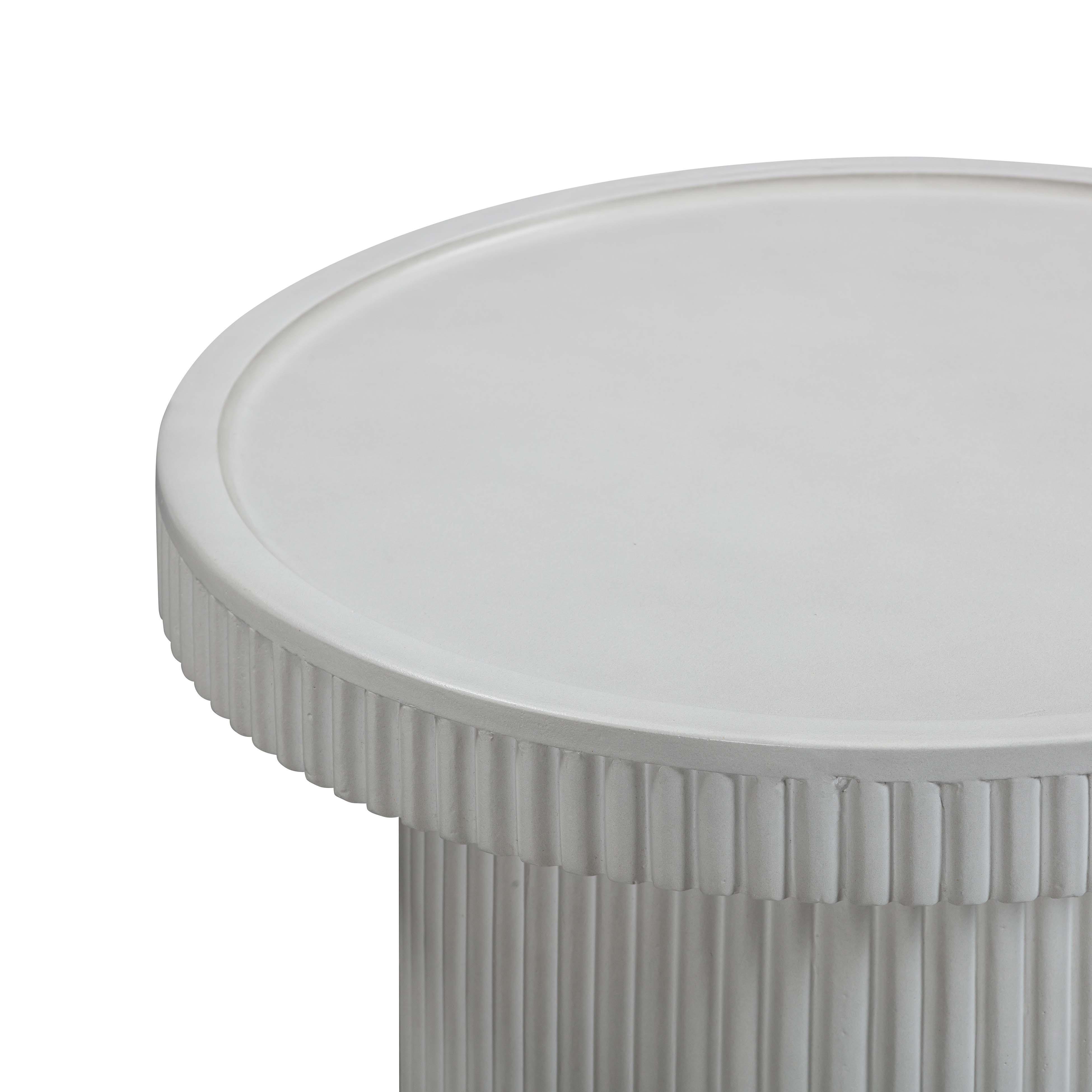TOV Furniture Darcy Side Table, White, large