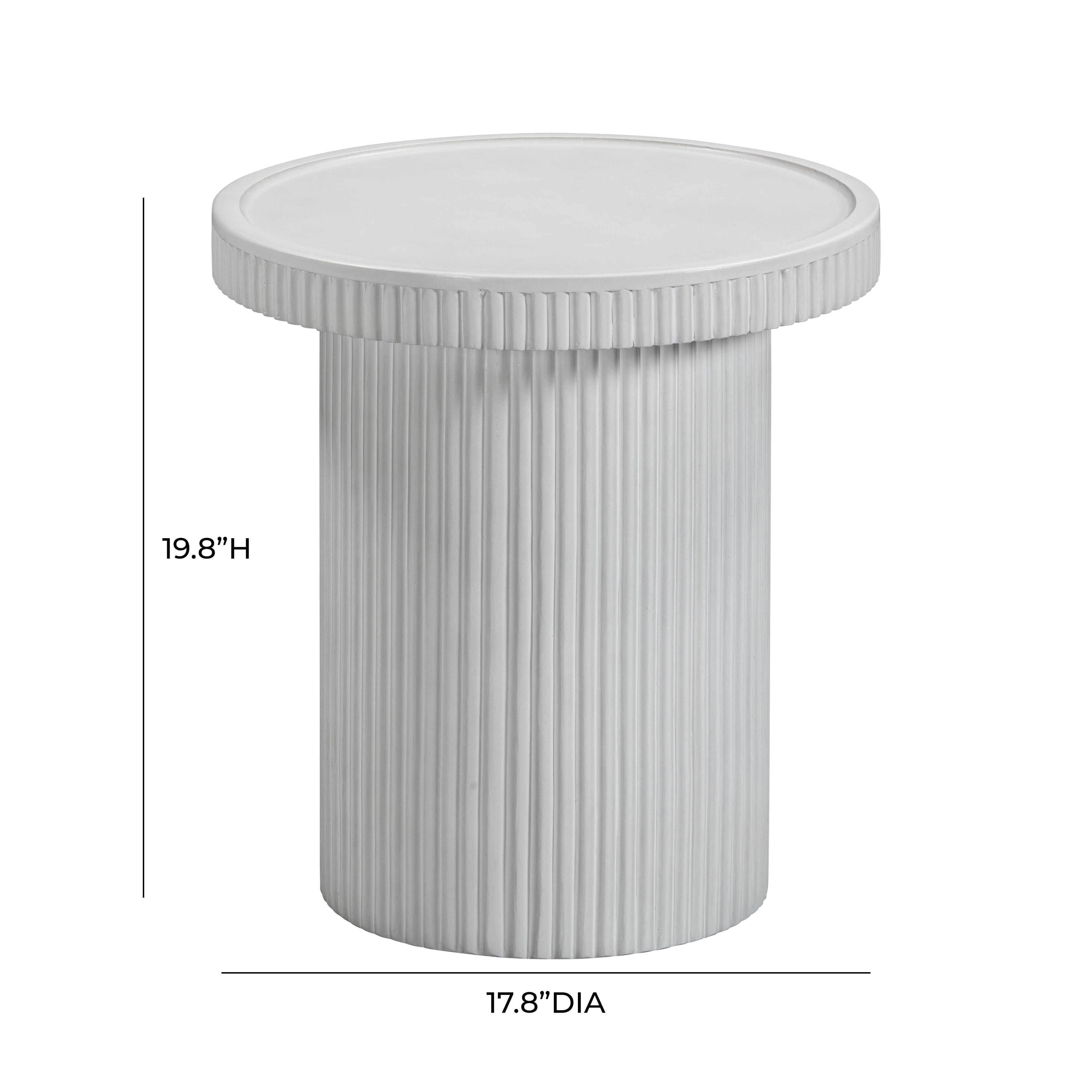 TOV Furniture Darcy Side Table, White, large