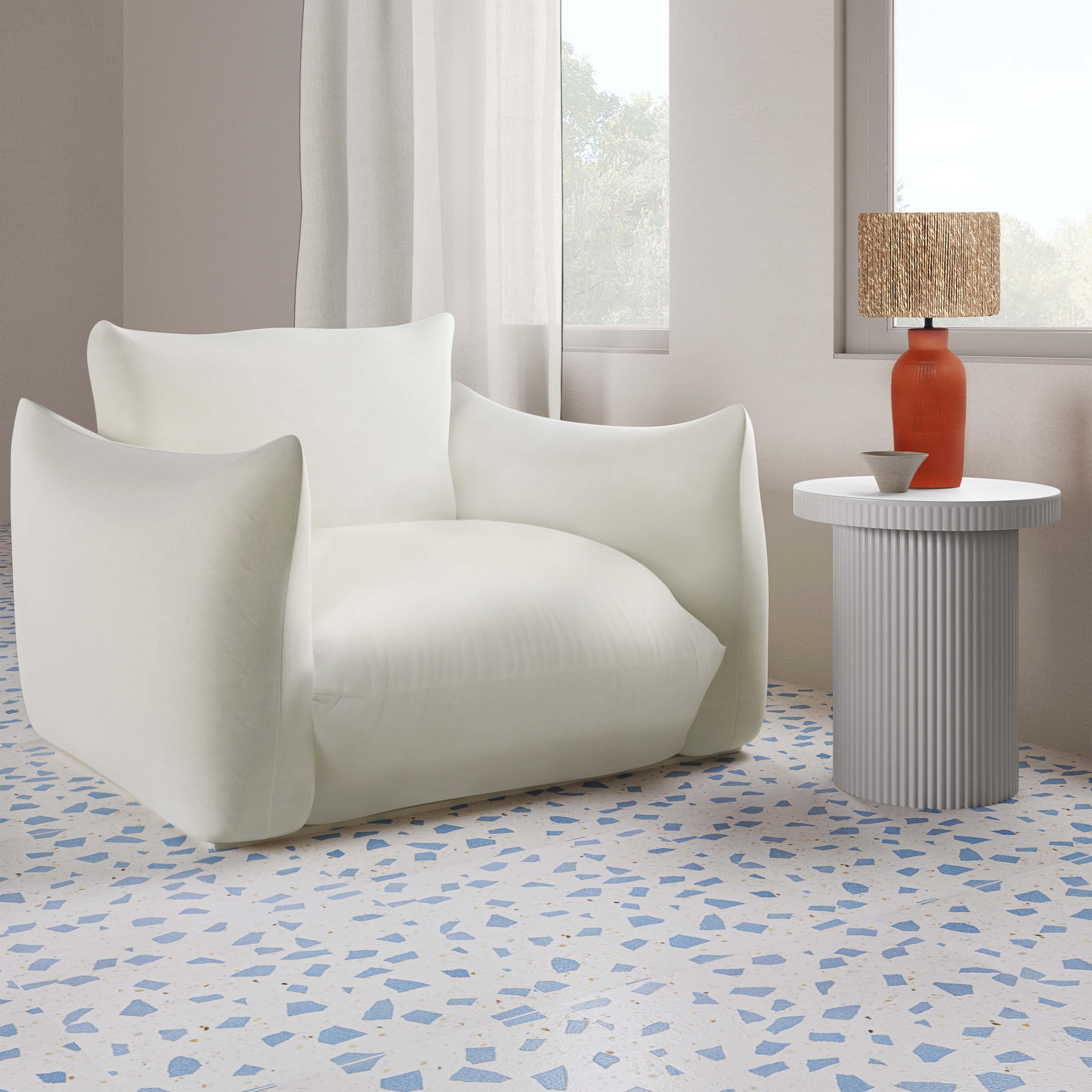 TOV Furniture Darcy Side Table, White, large