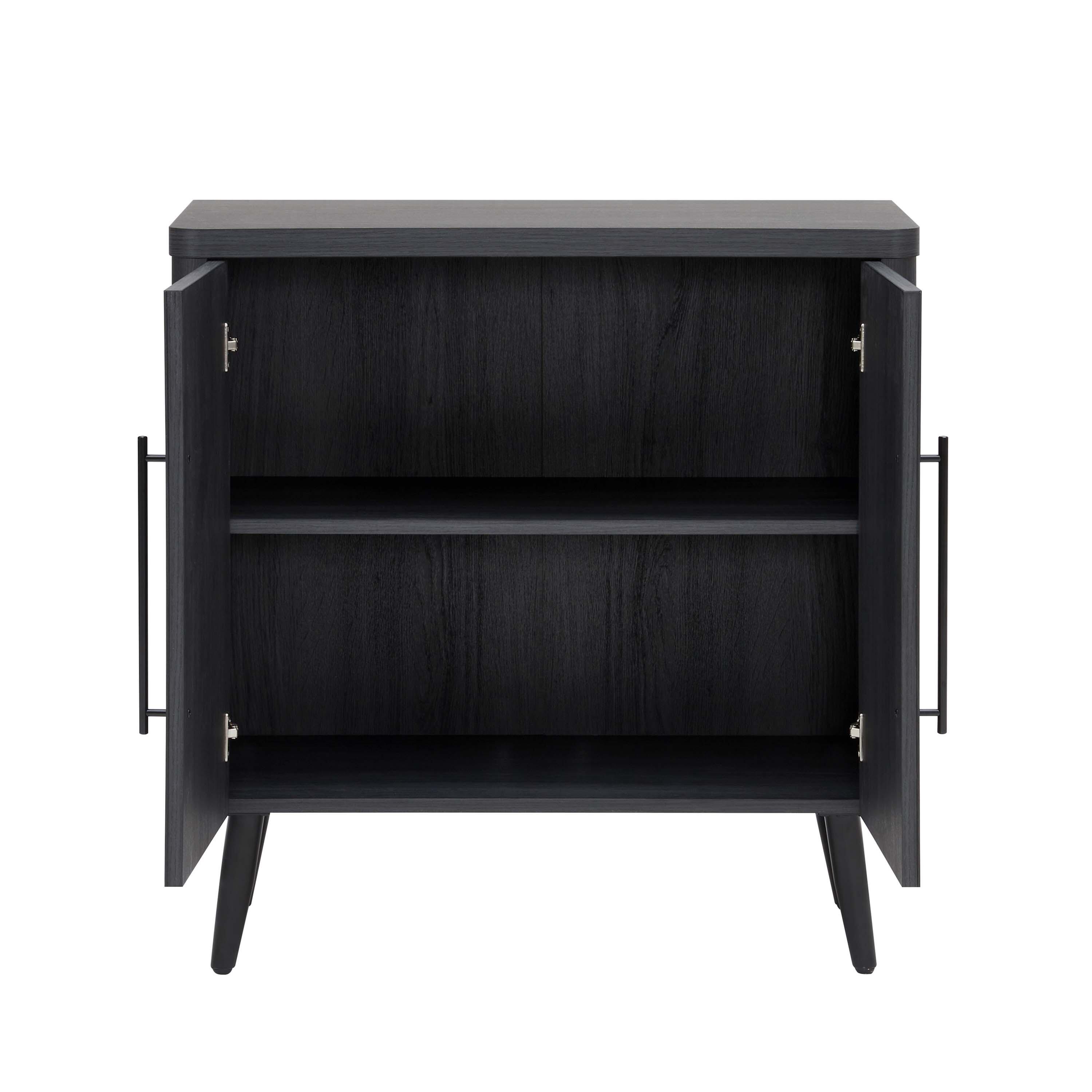 Manhattan Comfort Jodie 31.1" 2 Shelves Accent Cabinet, Charcoal Gray, large