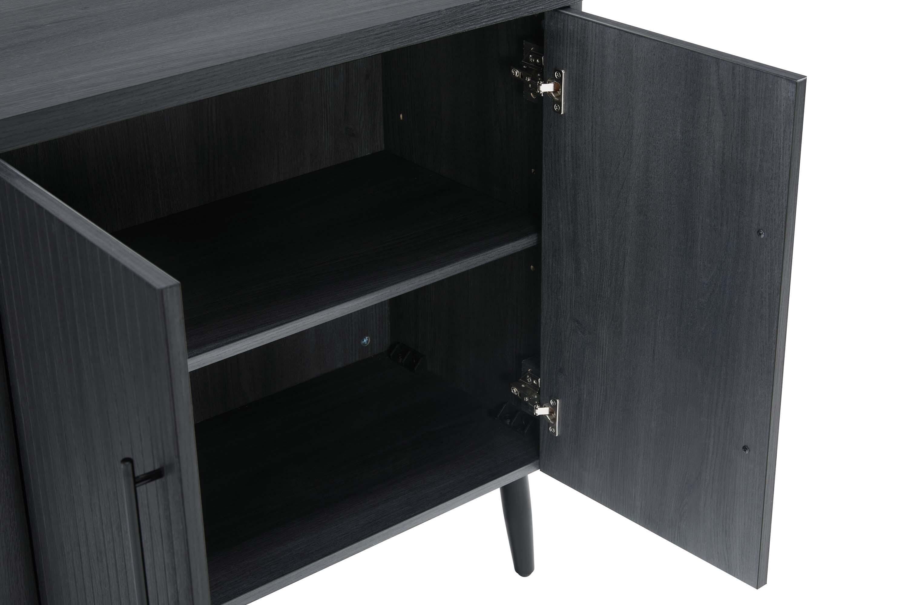Manhattan Comfort Jodie 31.1" 2 Shelves Accent Cabinet, Charcoal Gray, large
